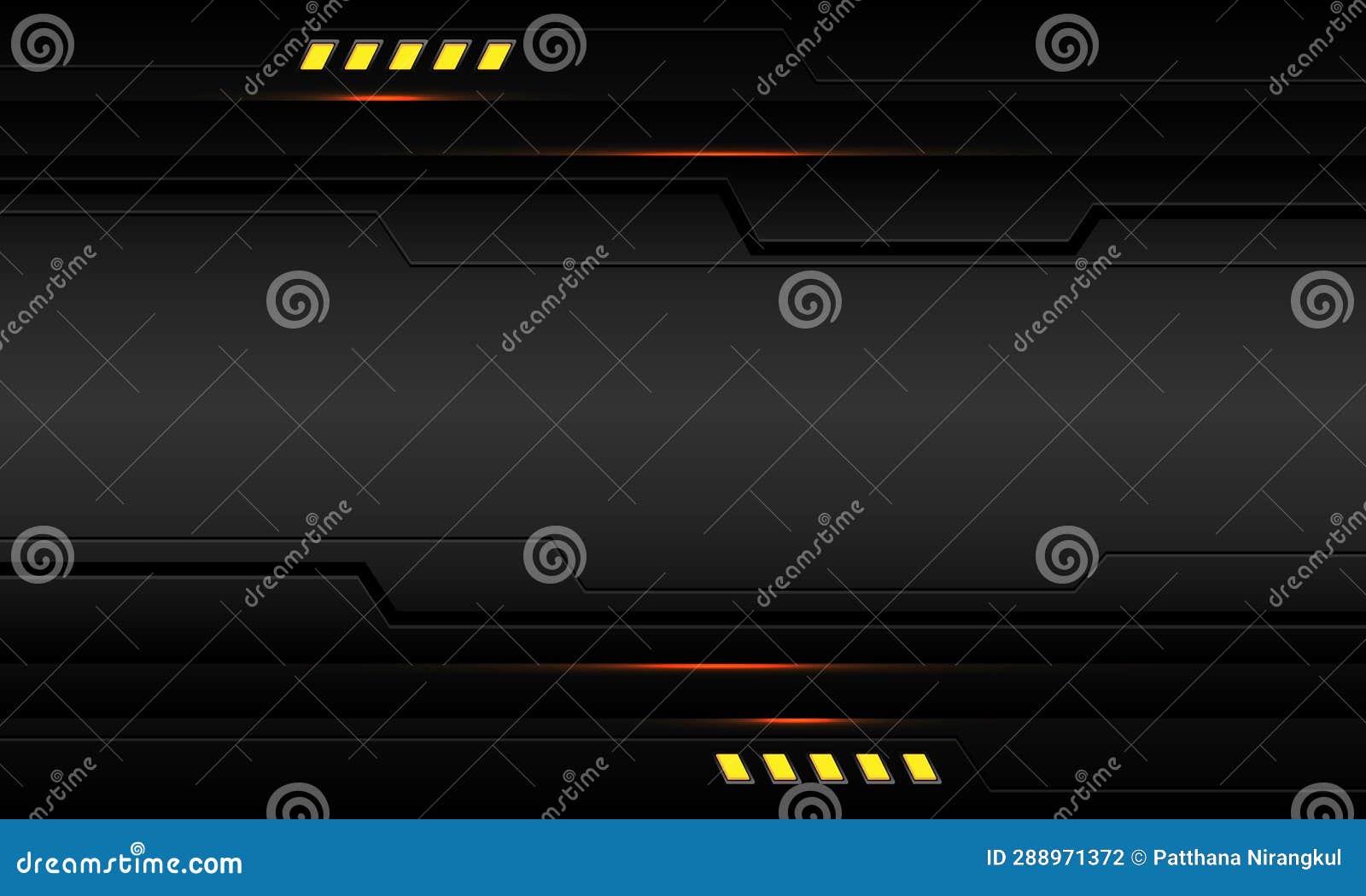 abstract dark grey metallic cyber black line circuit shadow yellow light power  modern futuristic creative background 