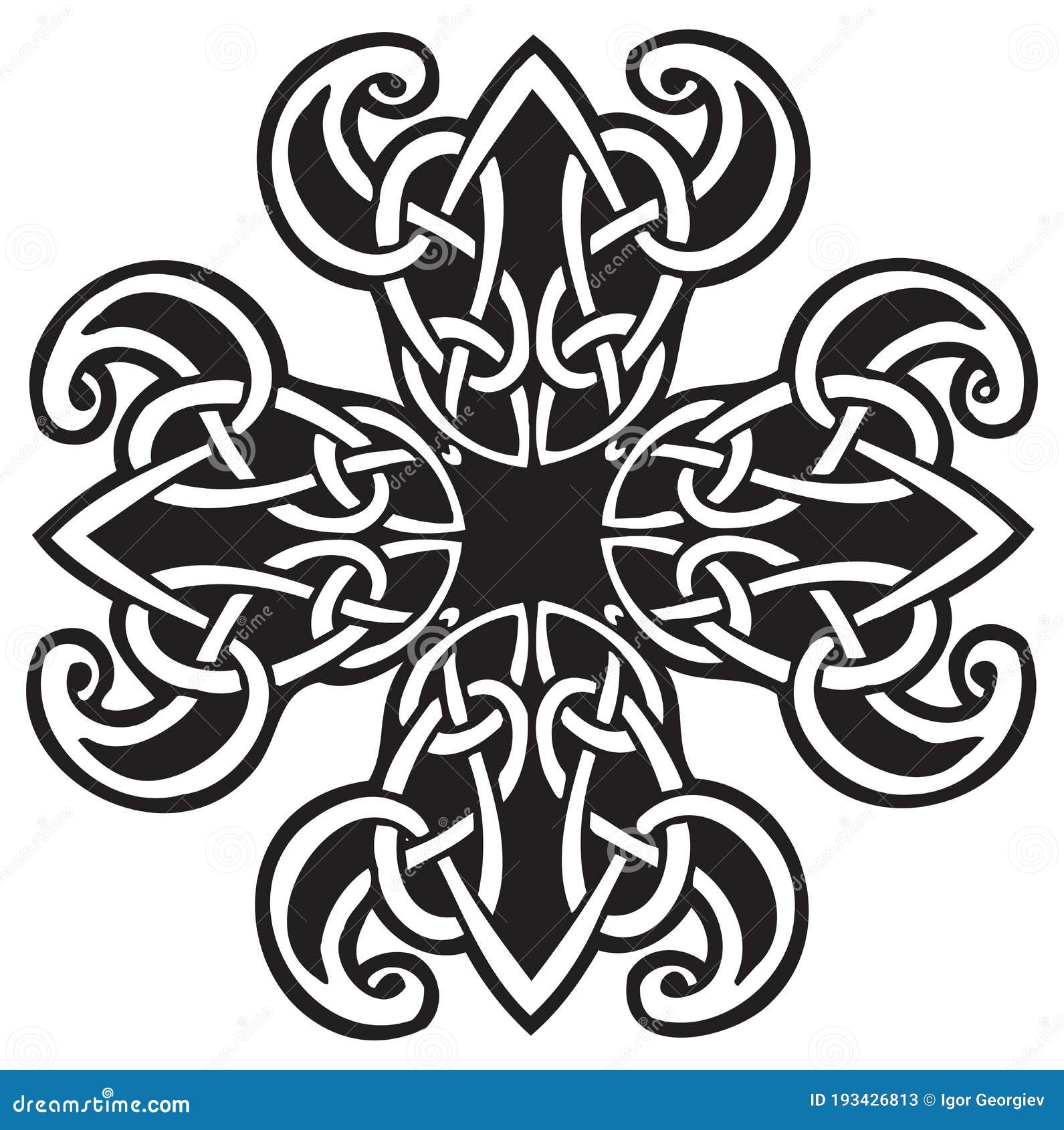 Decorative Celtic Knot Cross Tattoo Stock Vector - Illustration of logo,  black: 193426813