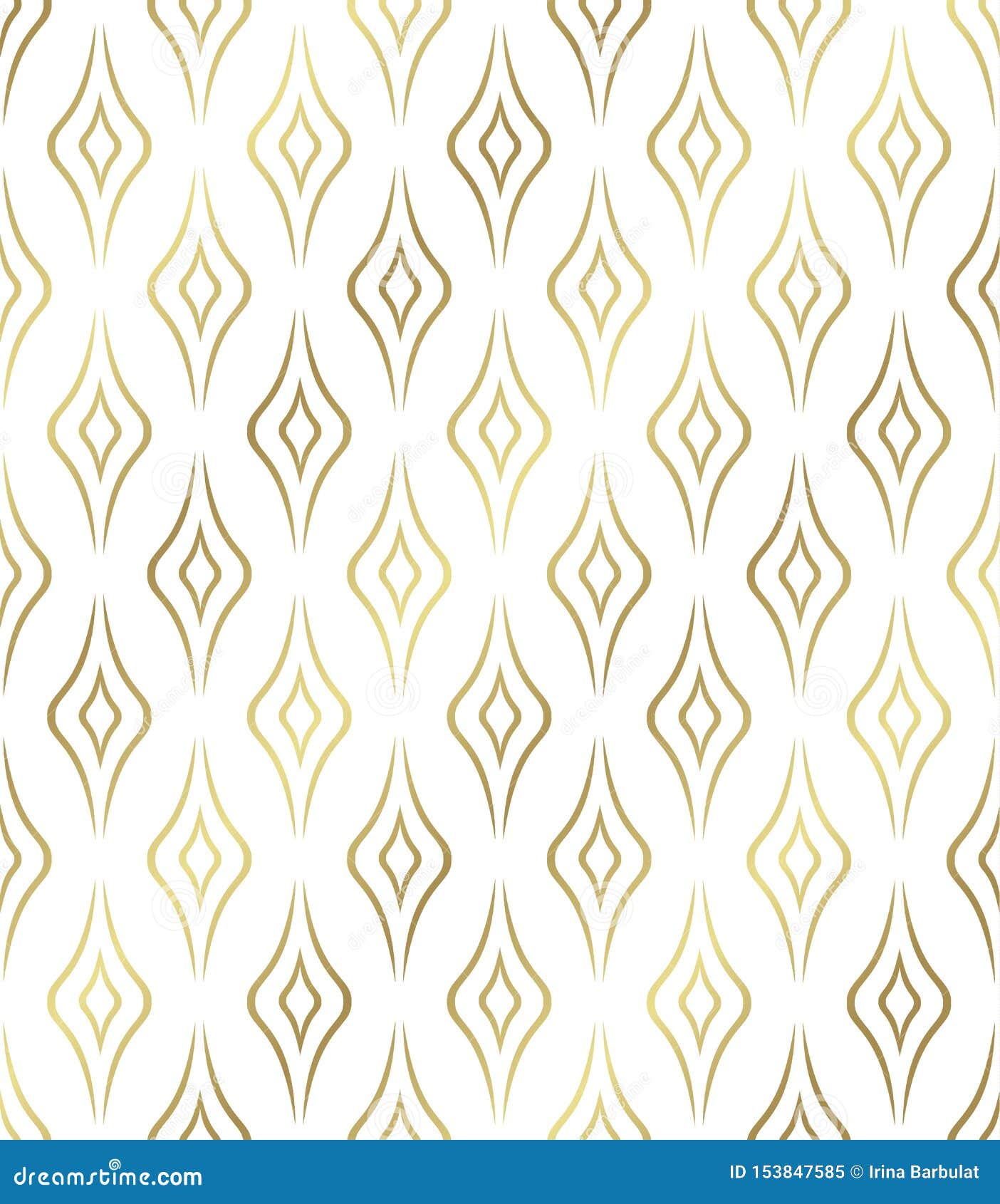 abstract decorative drawing of geometric s. zolotoye line  on a white background. geometric seamless abstract wavy