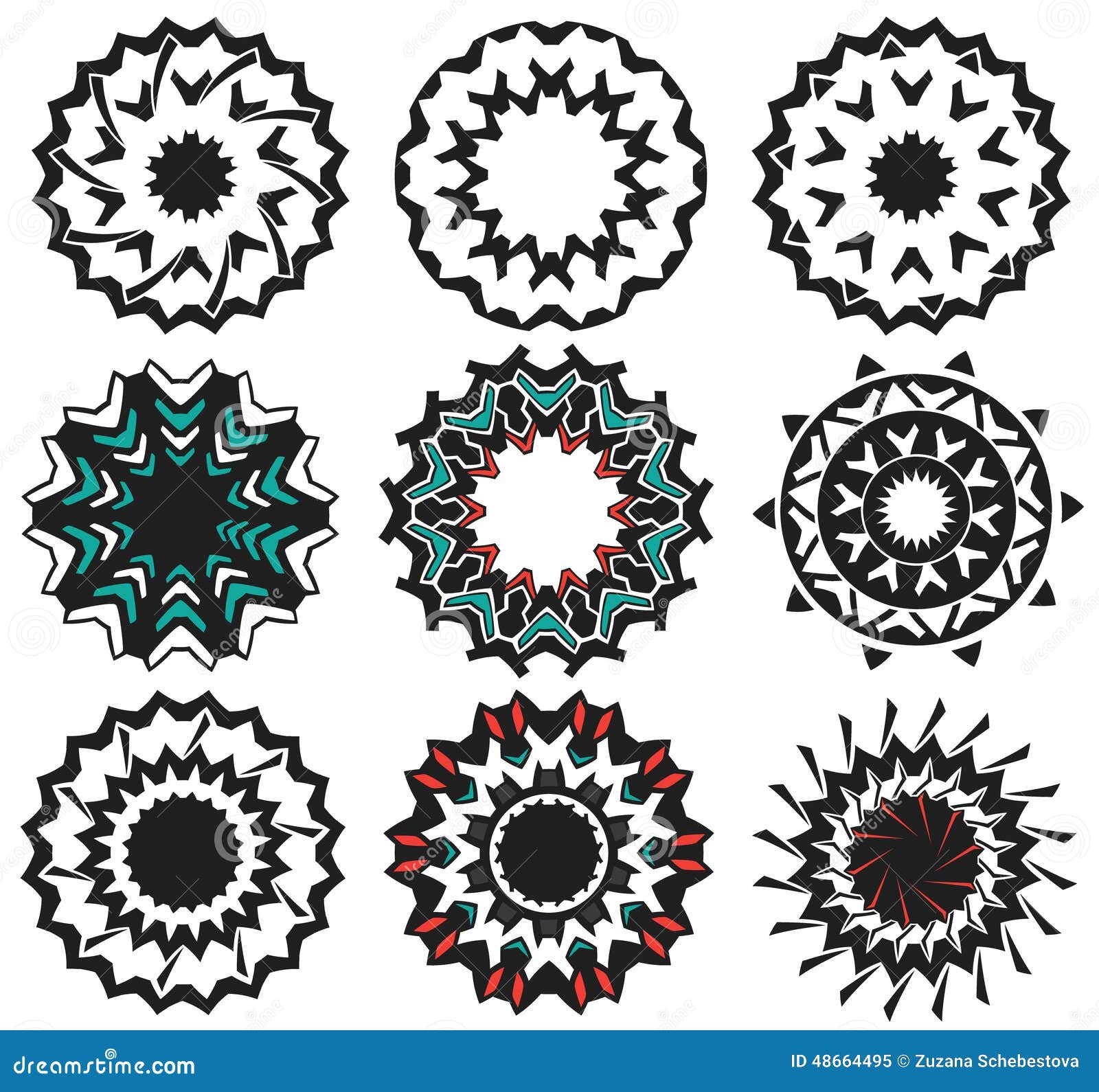 Abstract Decorative Geometric Ring Ornament Design Stock Illustration