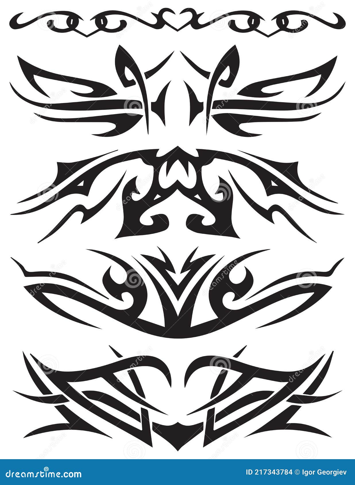 Set of Tribal Tattoos Vector Illustration Poster Template Stock Vector ...
