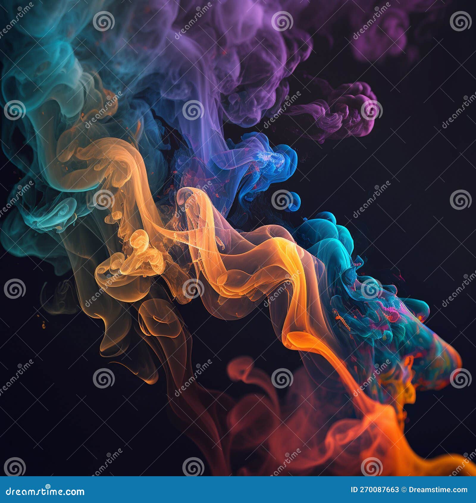 Blue White Smokey Flames Seamless Digital Paper Background 