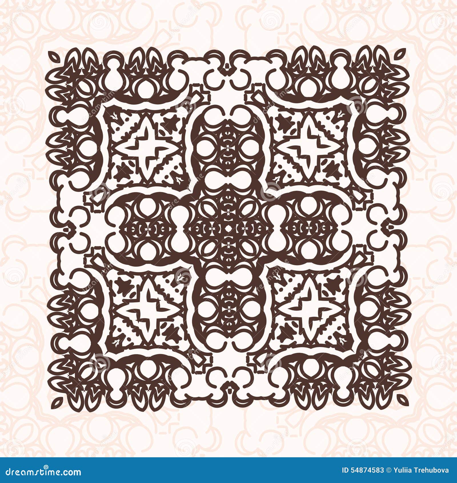 Download Abstract Design Element. Square Mandala In Vector. Graphic ...