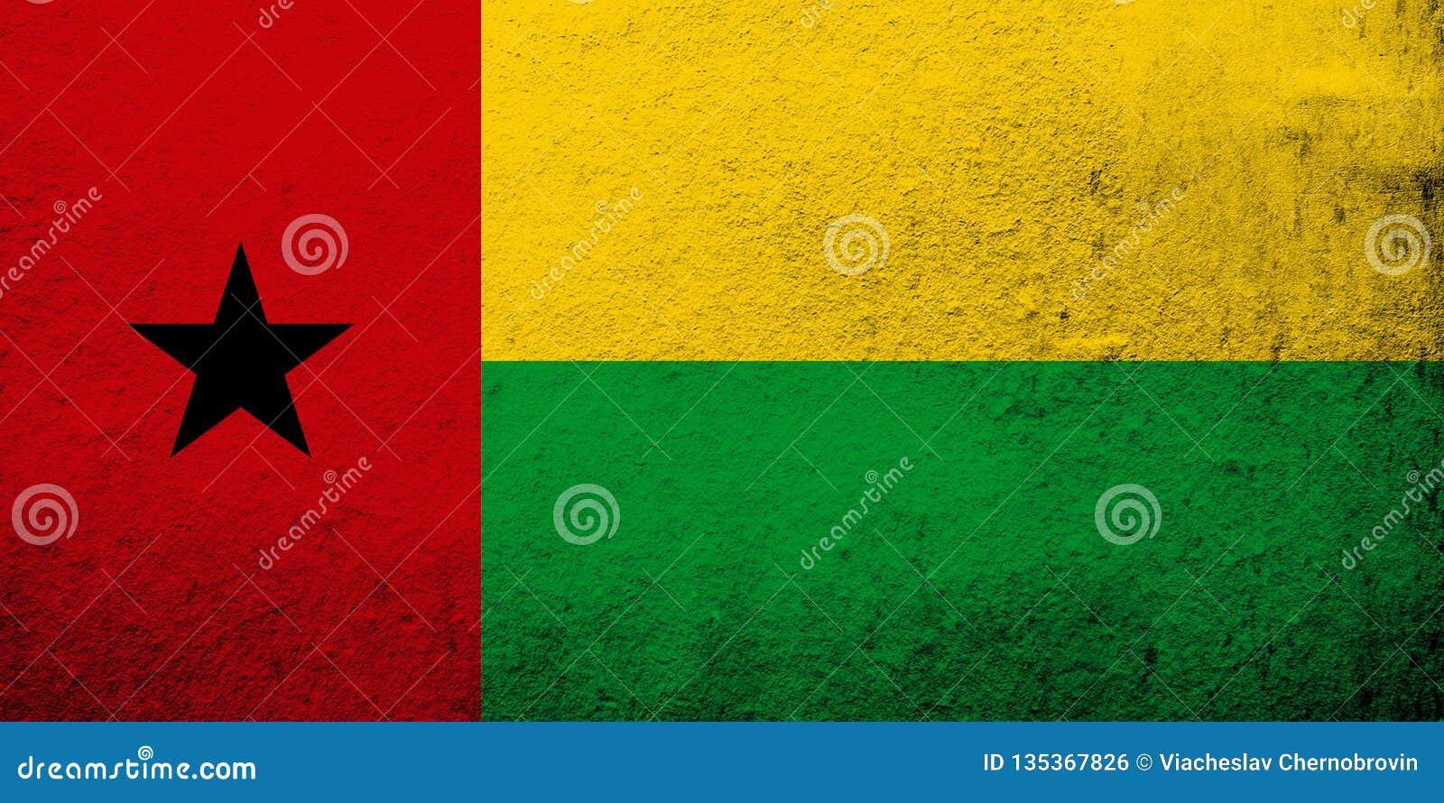 the republic of guinea-bissau national flag. grunge background