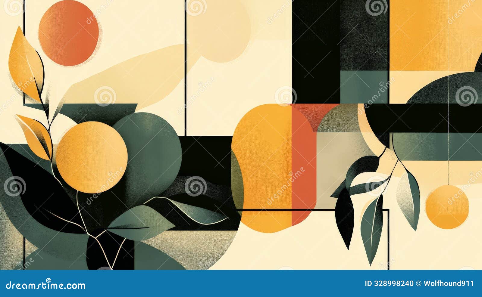 abstract  in scandinavian style with geometric s and earthy tones, creating a harmonious