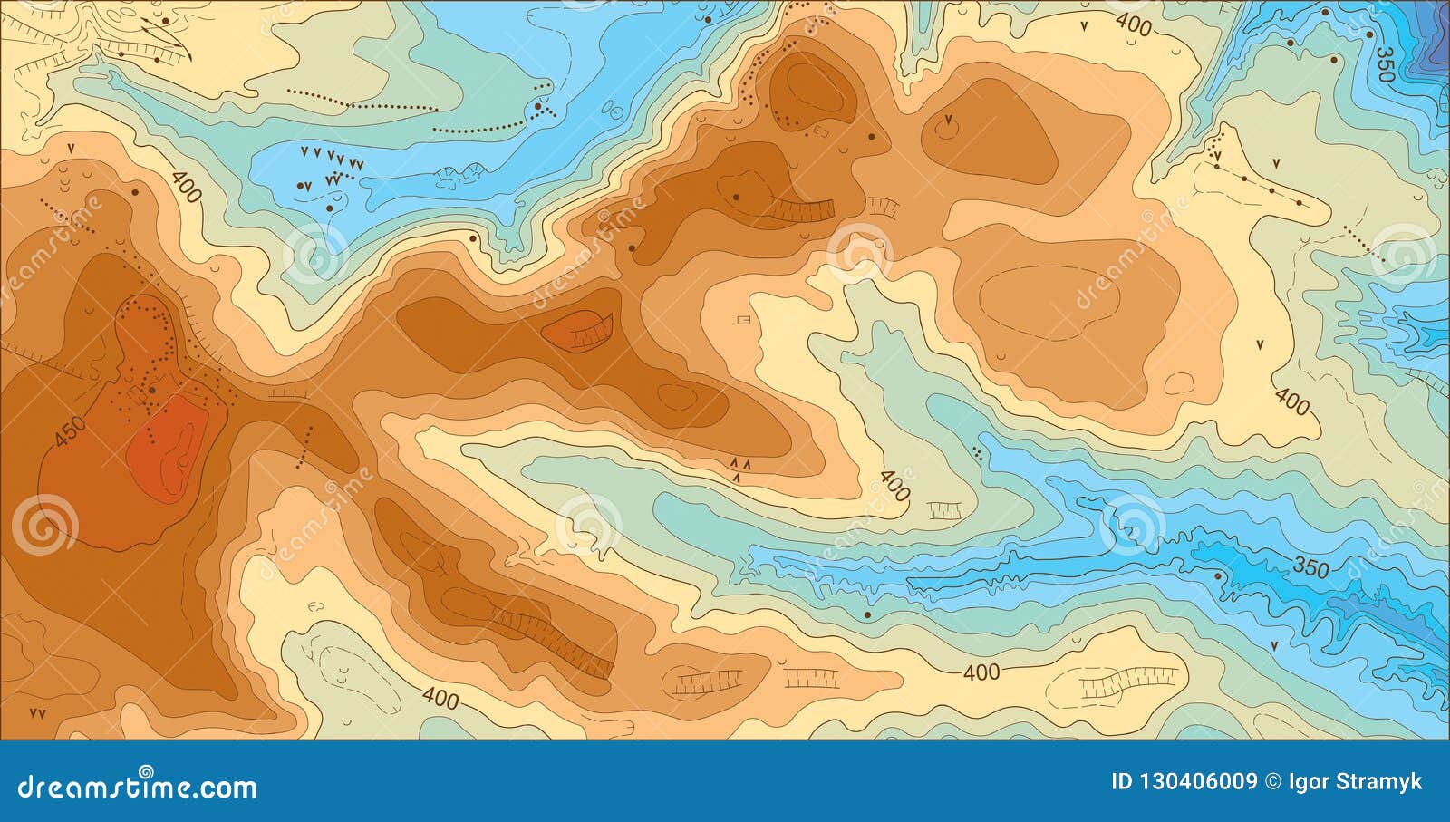 abstract detailed color  topographic elevation map