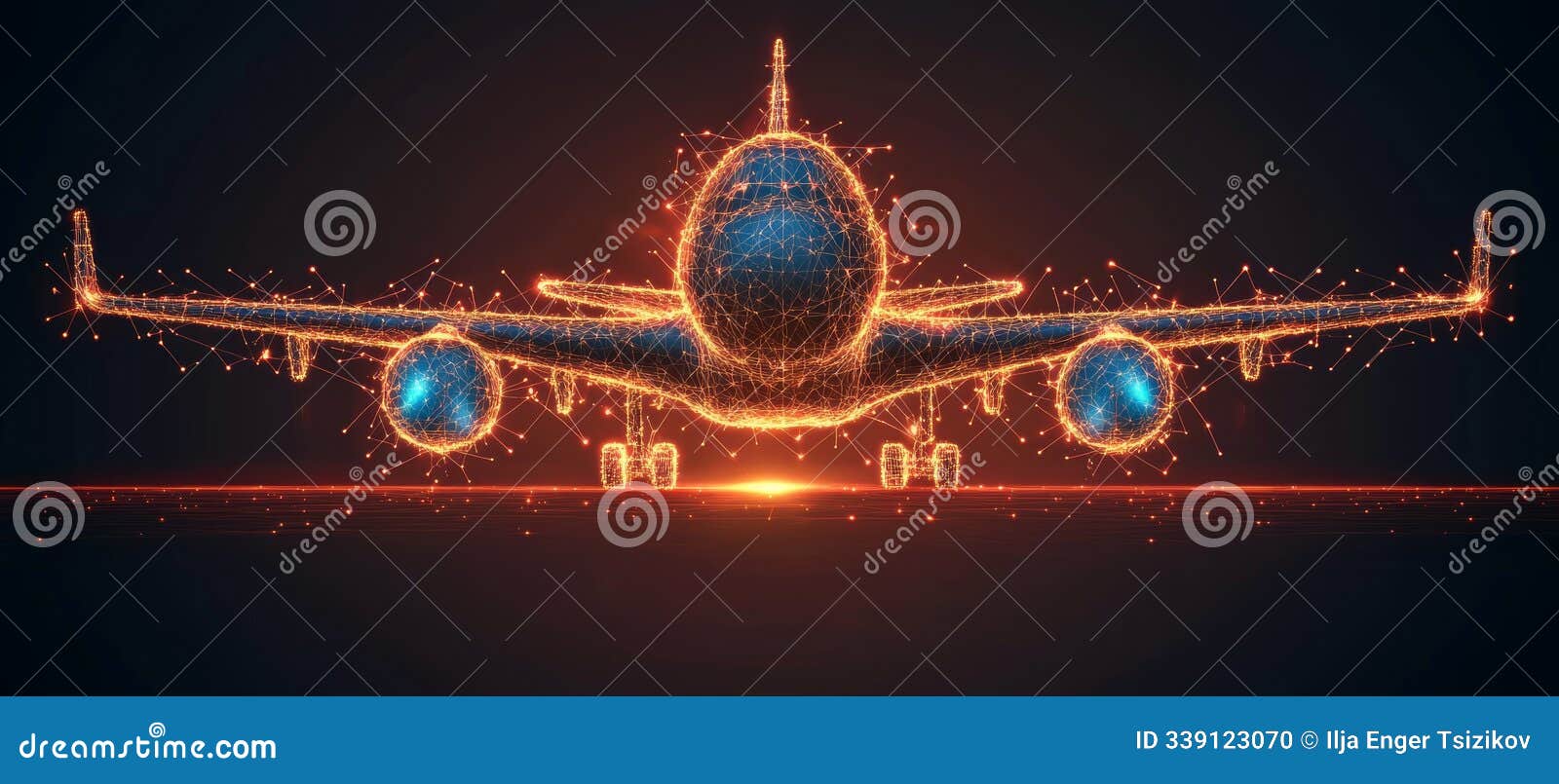 abstract digital airplane on red technology background, izing modern aviation and innovation
