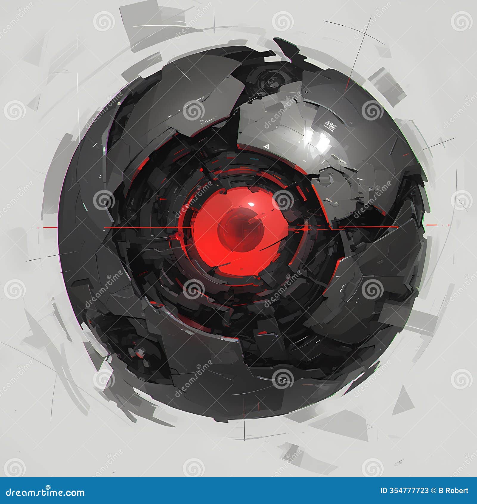 abstract digital art: a futuristic orb