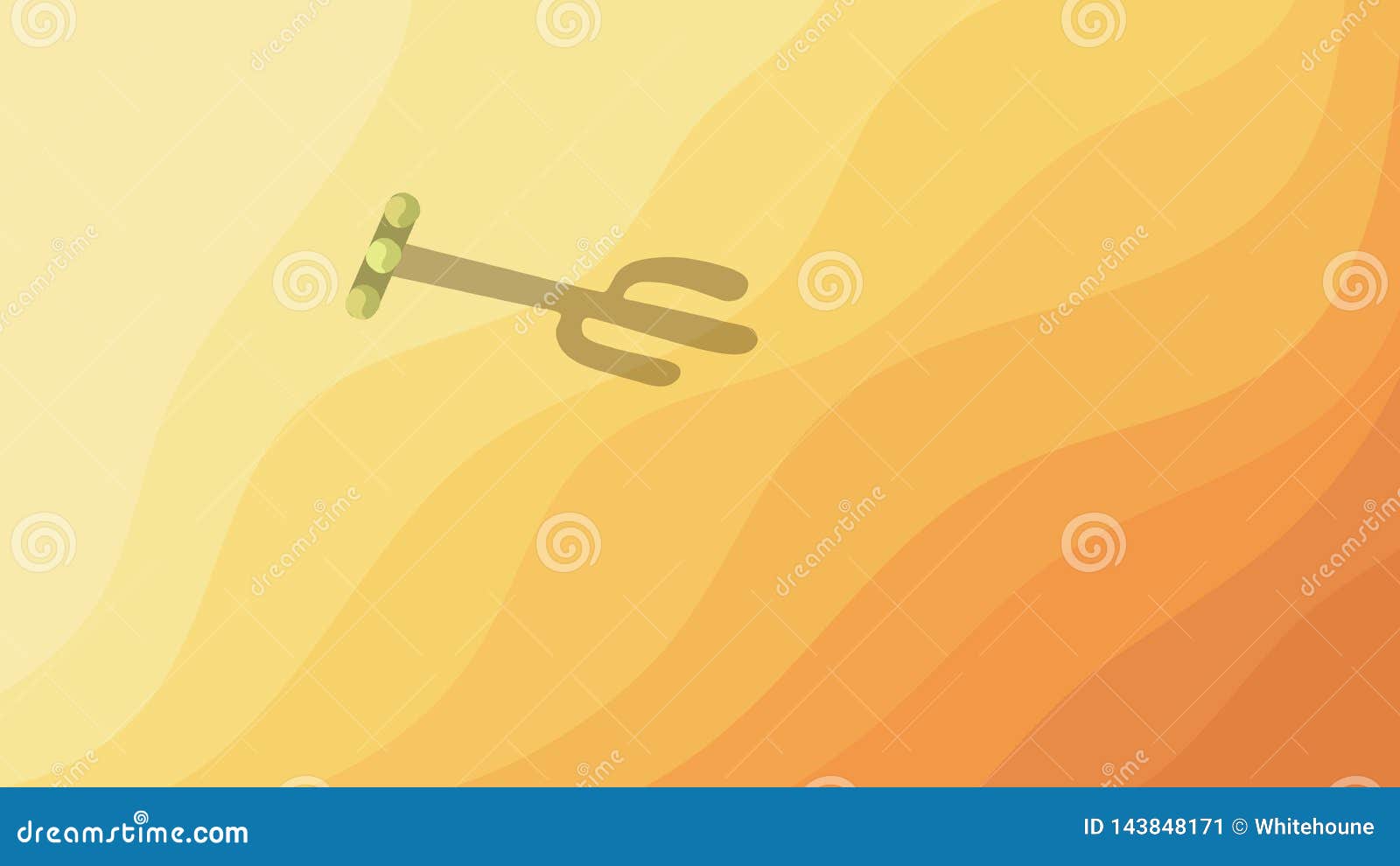 abstract digital background with desert and lonely cactus