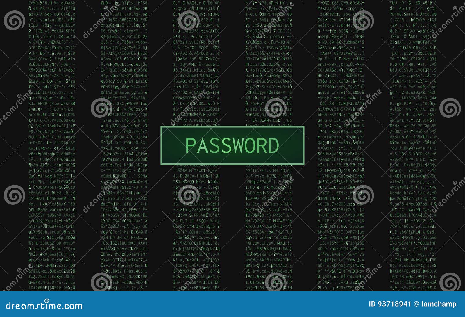 Abstract Digital Background With Green Color Of Binary Code And Password Word Stock Illustration Illustration Of Programming Green