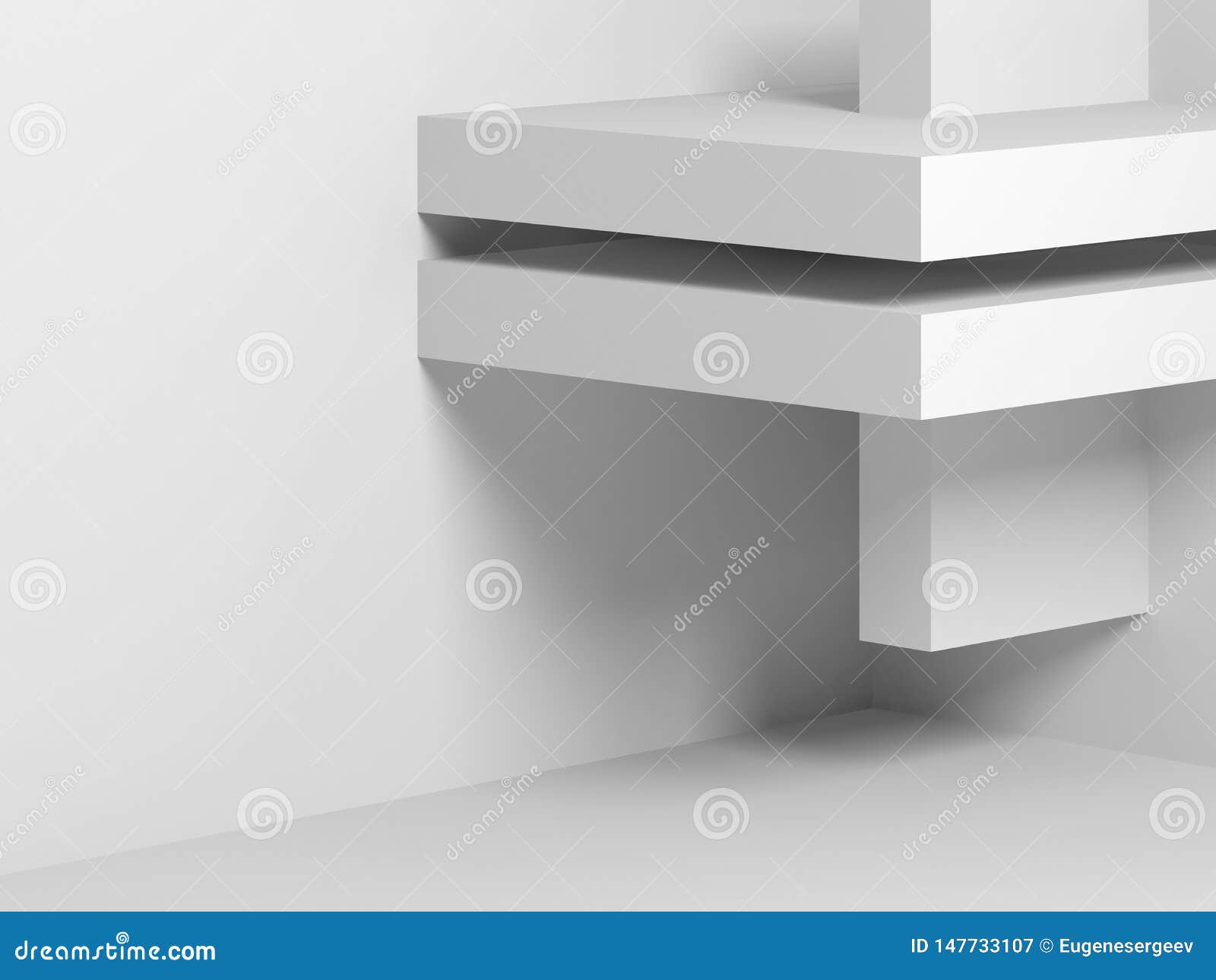 Abstract Digital Background White Shelves Stock Illustration