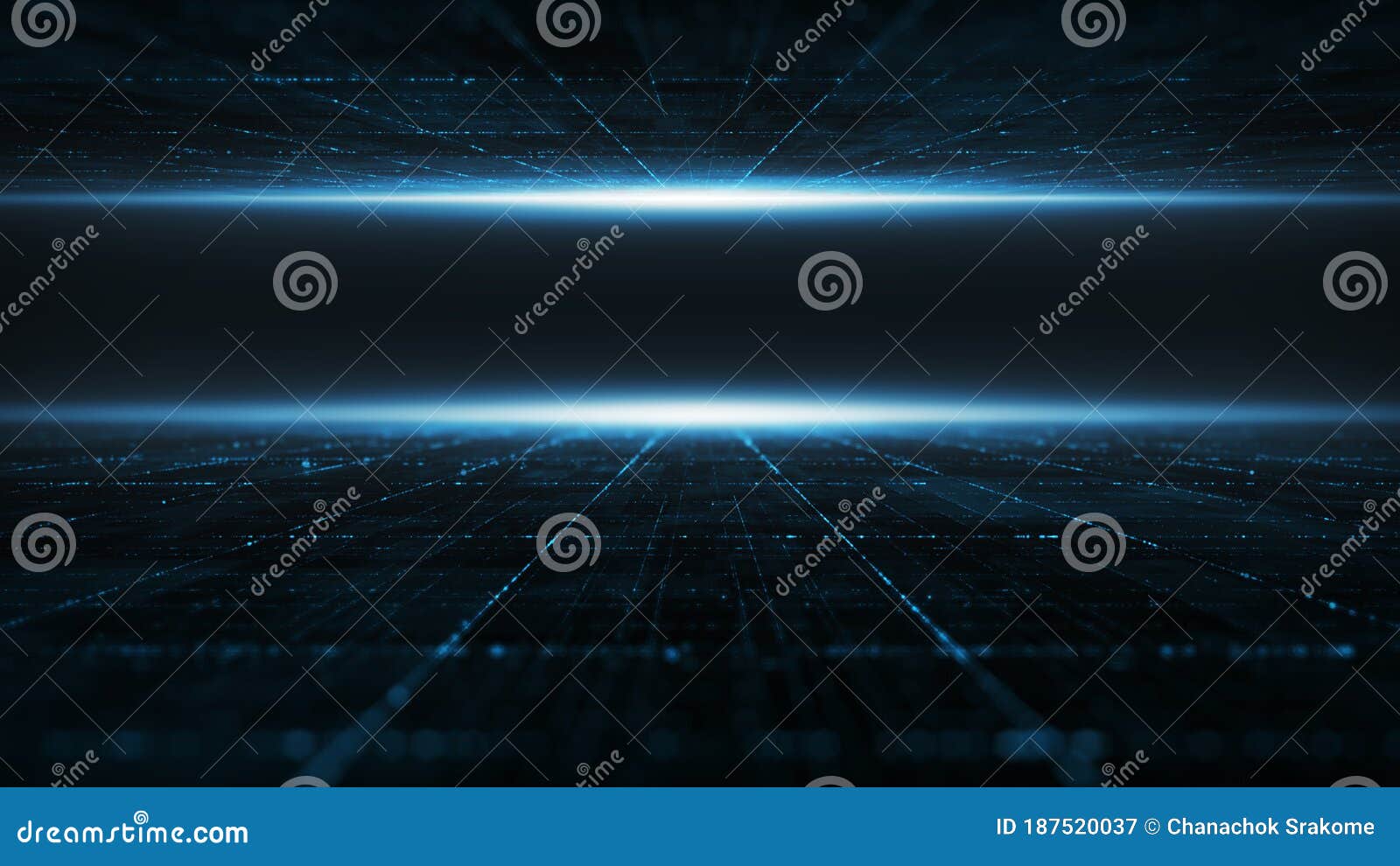 abstract digital cyber space particles perspective grid floor ground with flare matrix background. futuristic big data information