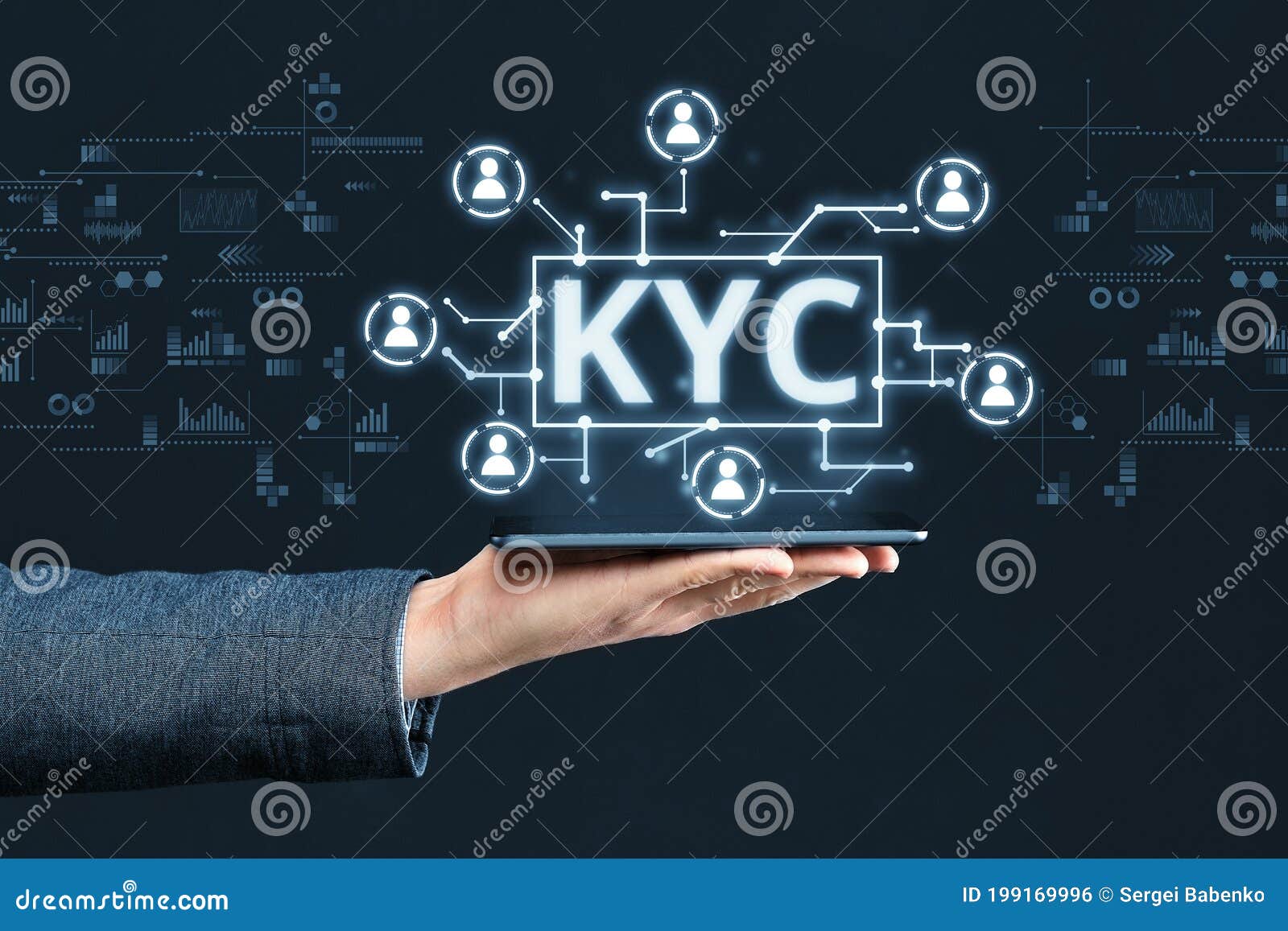 abstract digital display with concept image kyc