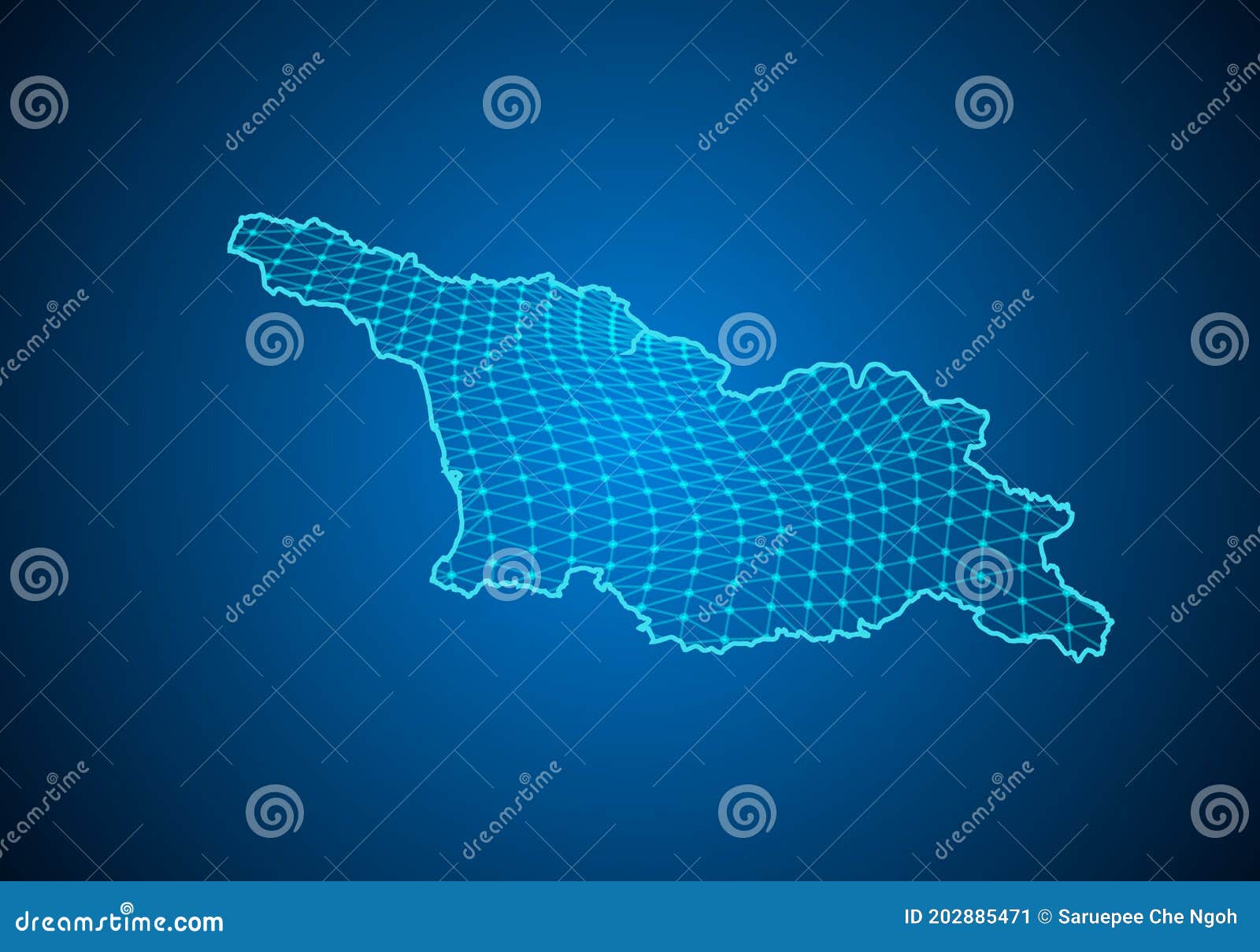 Georgia South Ossetia Map - High Detailed Black Map With Counties ...