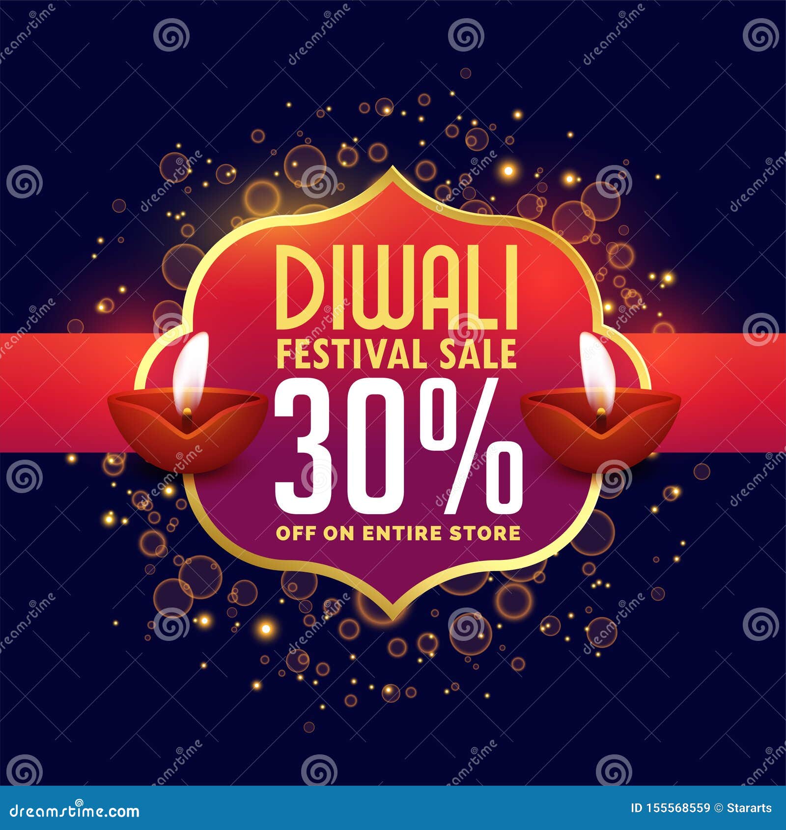 Abstract Diwali Sale Background with Offer Details Stock Vector -  Illustration of lamp, design: 155568559