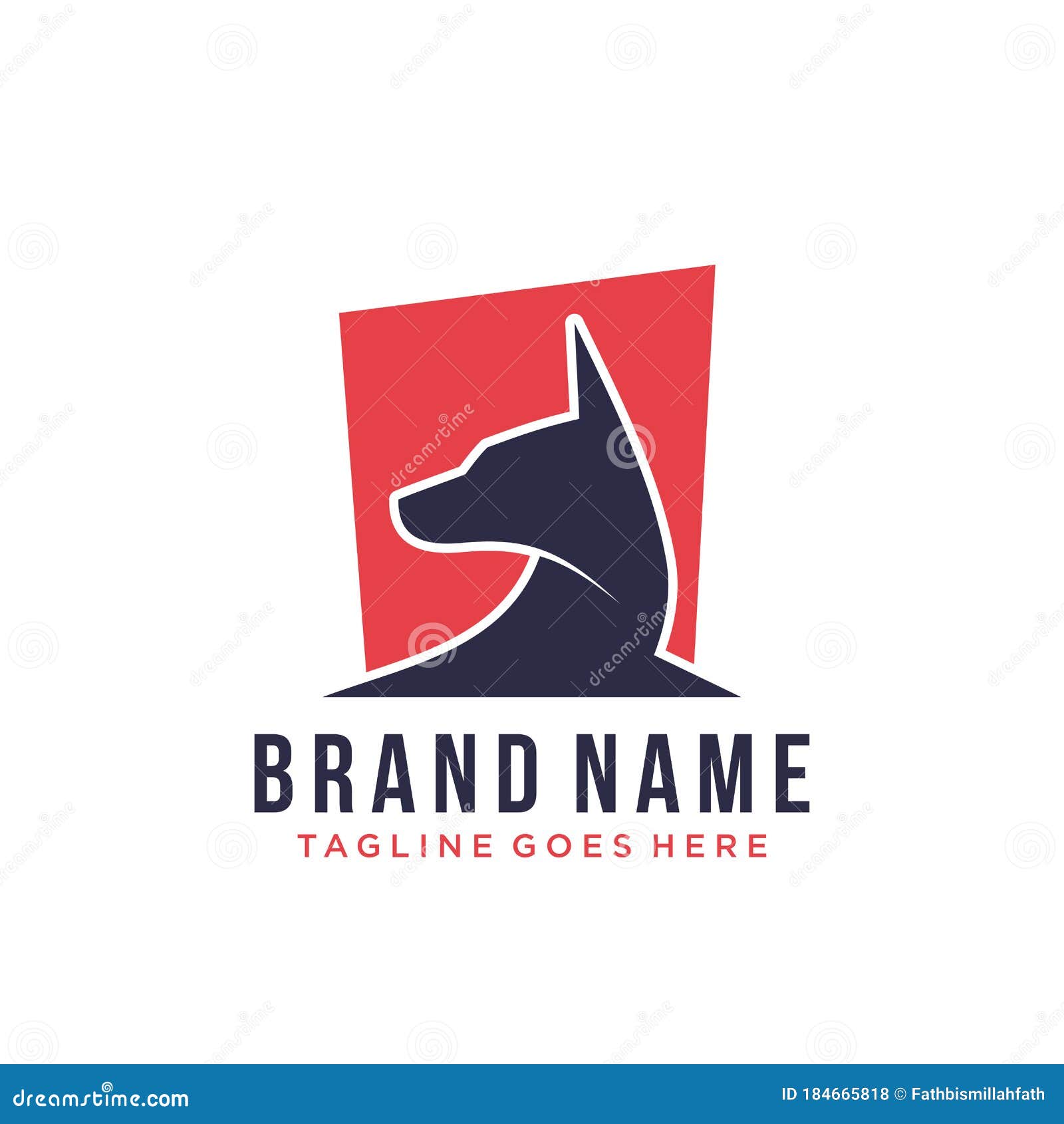 Abstract Dog Logo Design Vector Template Illustration. German Shepherd ...