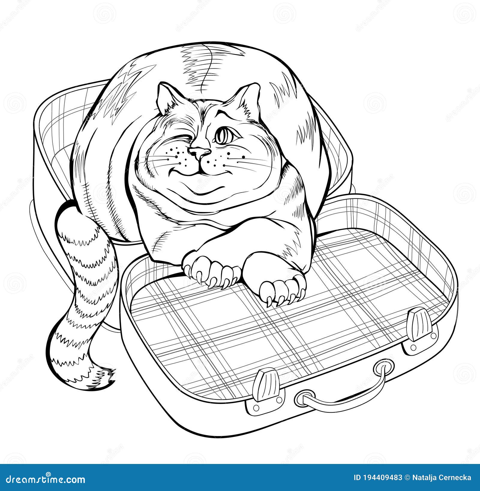 Premium Vector  Coloring book or page for kids. black and white cat