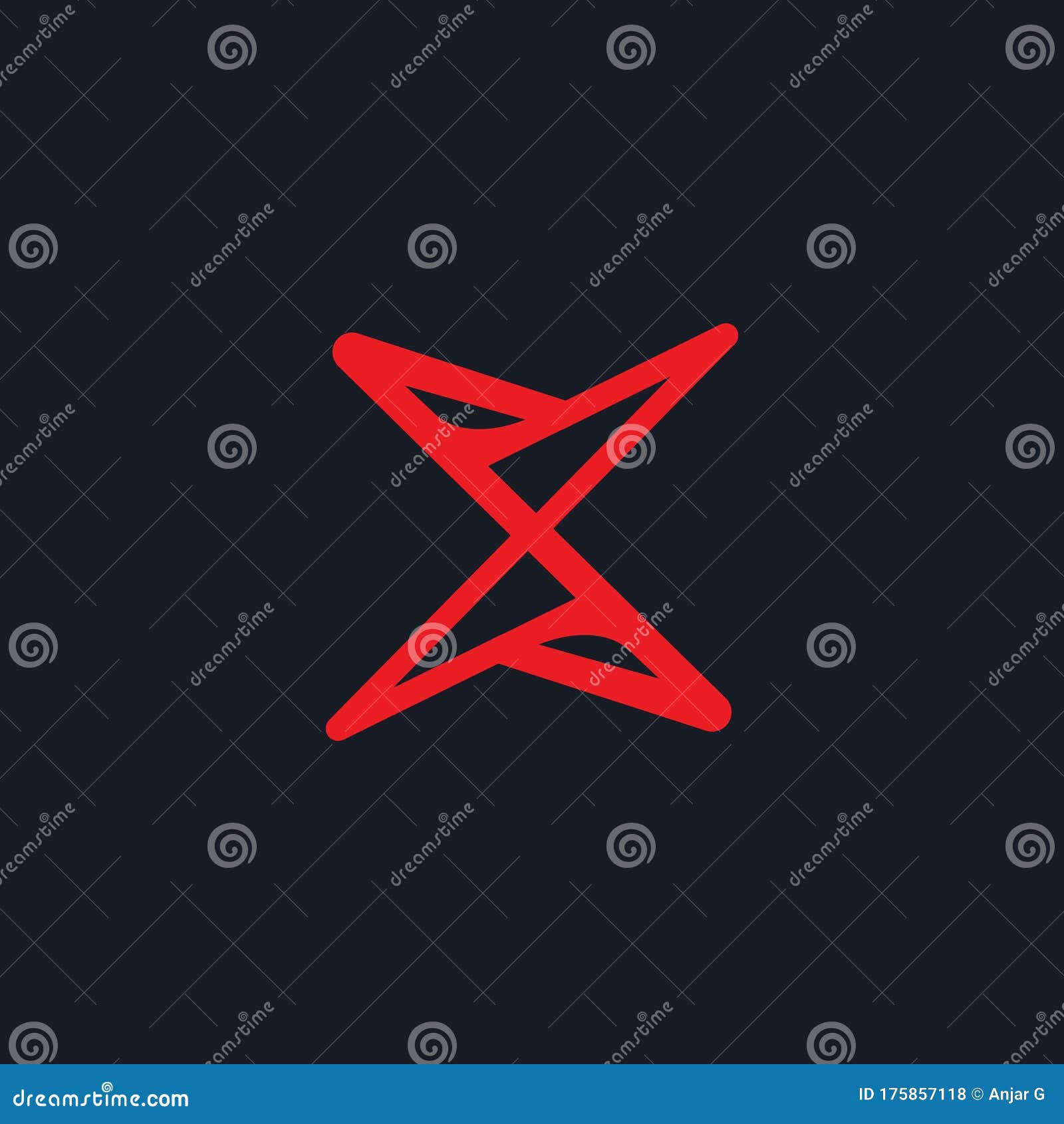 Abstract Dynamic Modern X Letter Initial Logo Template Stock Vector