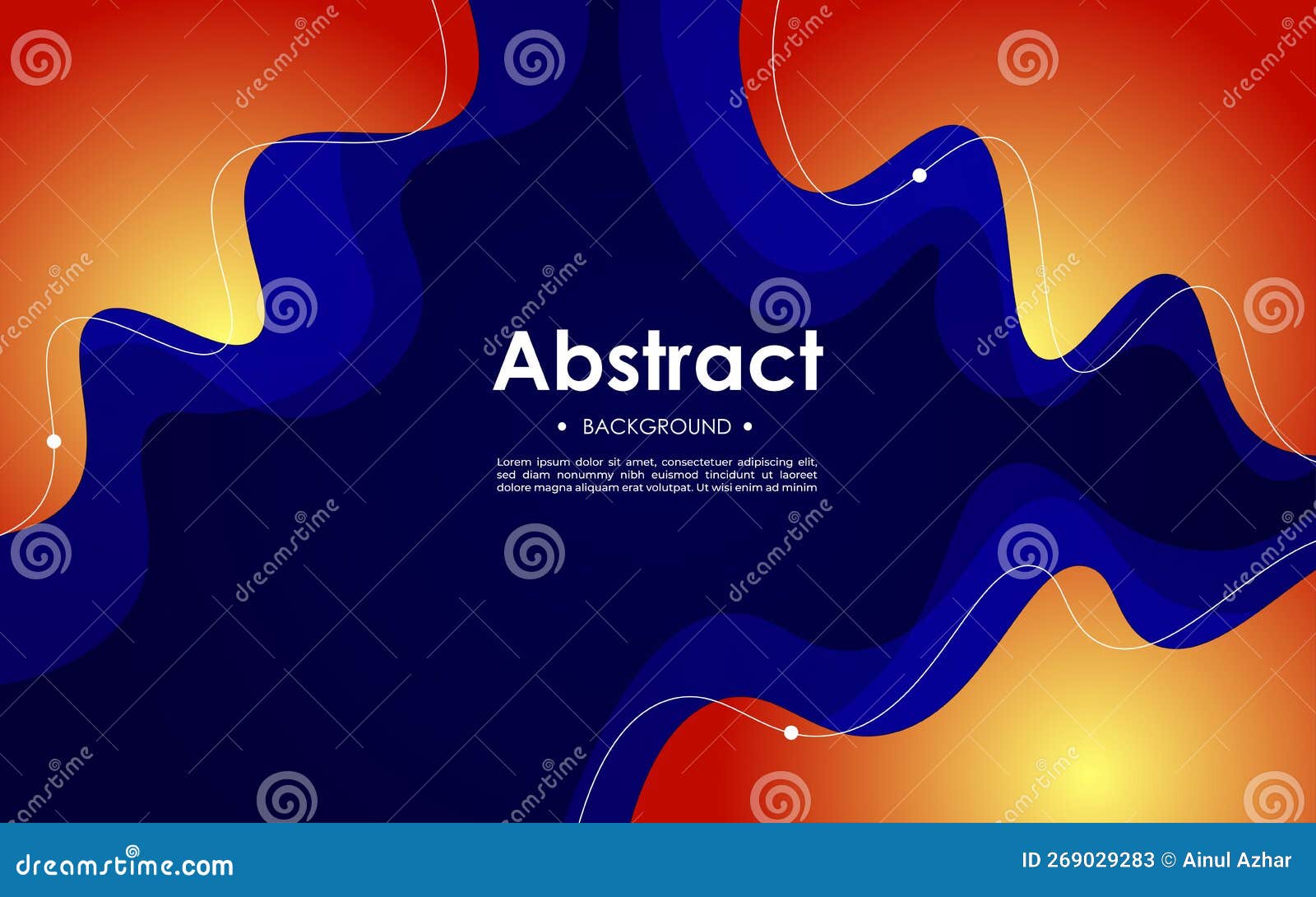 Abstract Dynamic Navy Blue Orange Gradient Fluid Shape Background