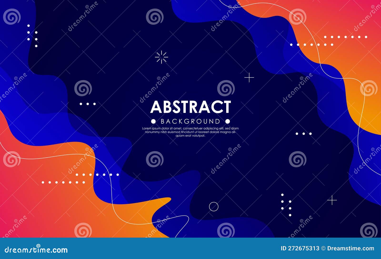 Abstract Dynamic Navy Blue Orange Gradient Fluid Shape Background