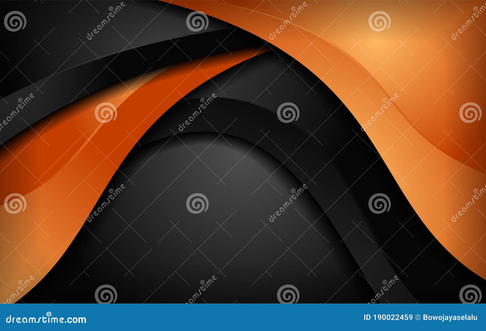 Abstract Dynamic Orange and Black Combination Background Design Stock