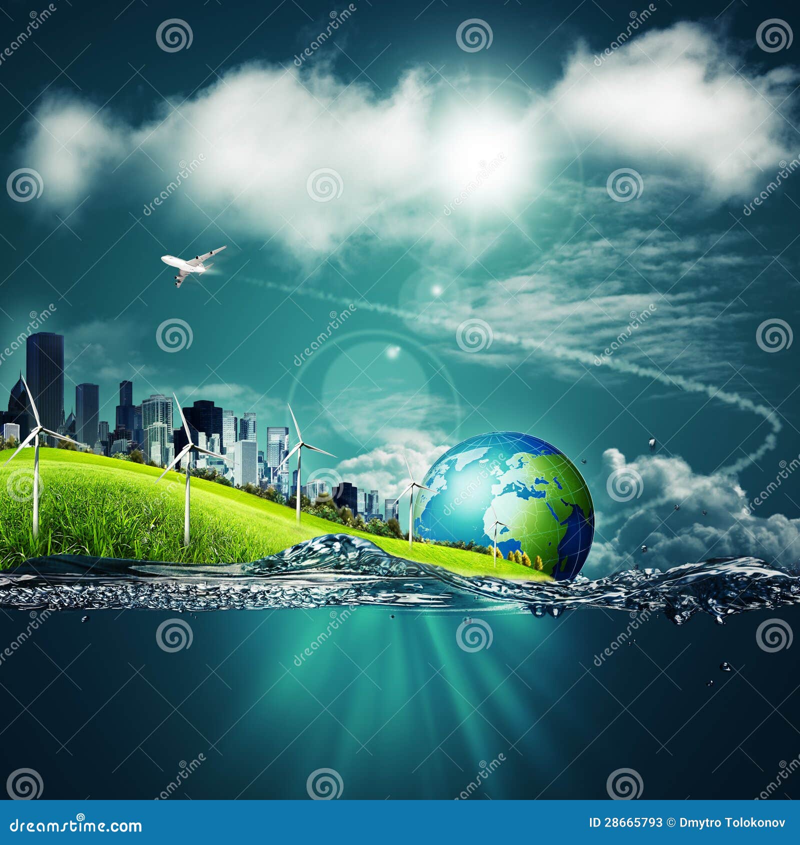 abstract ecosystem backgrounds under the blue skies for your 