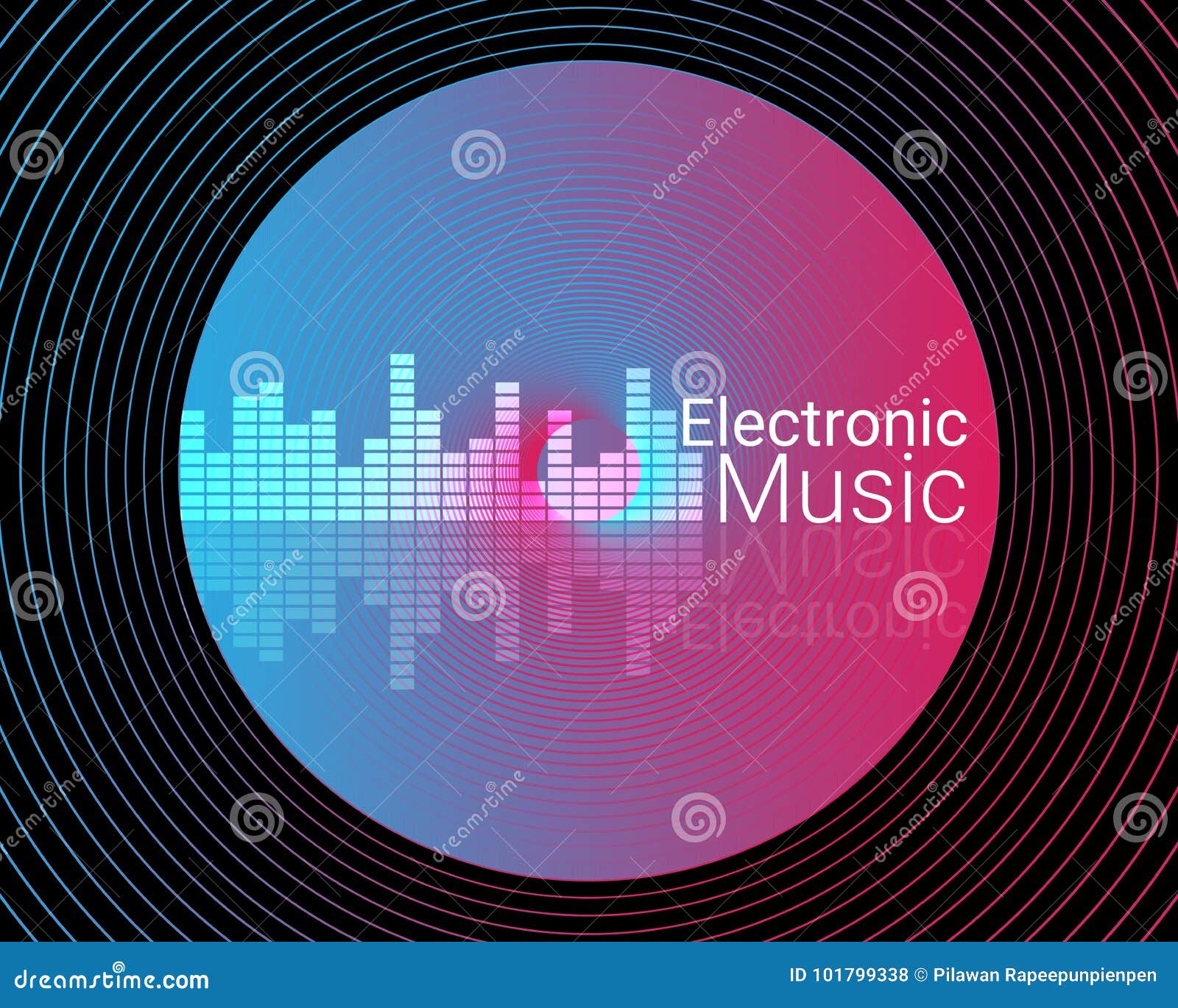 Abstract Electronic Music Background Illustration Stock Vector