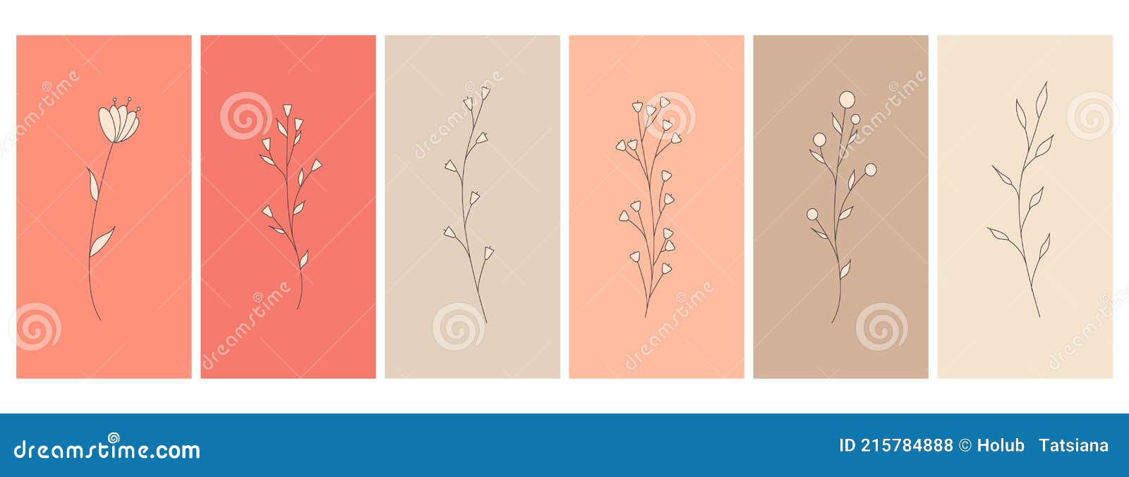 abstract s, minimalistic simple floral s. leaves and flowers. collection of art posters in pastel colors