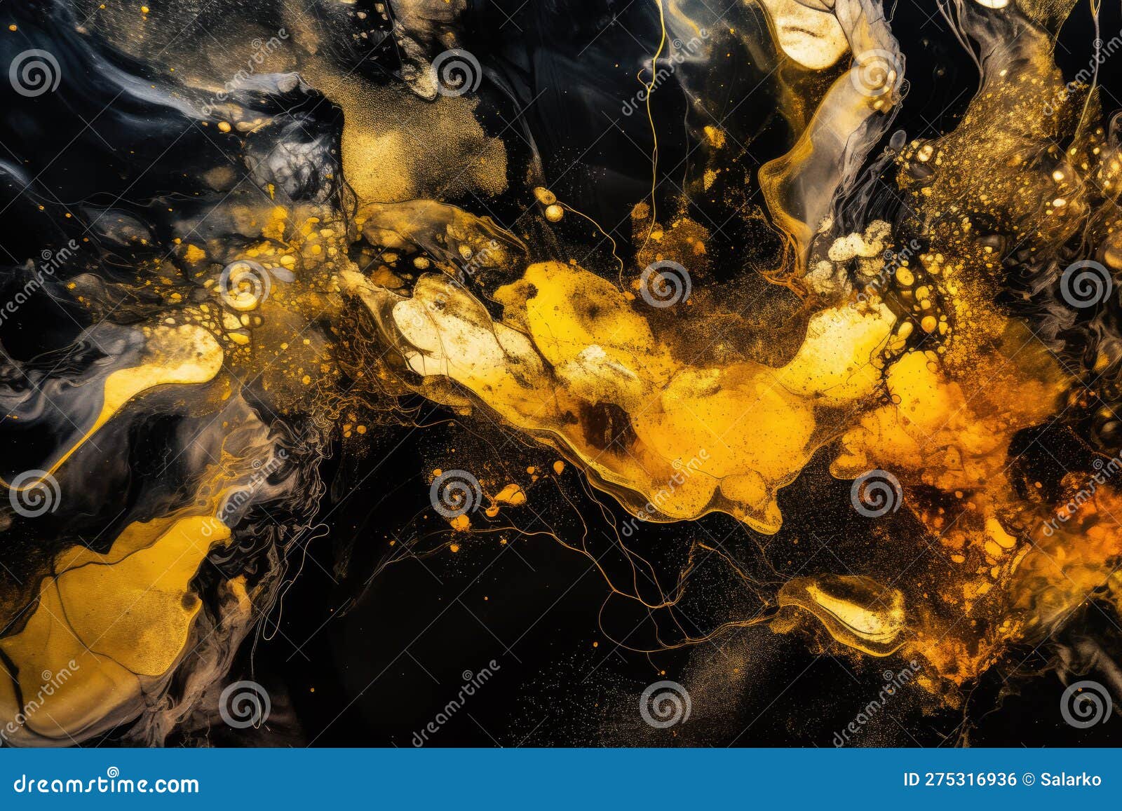 Artistic Decoration Made Of Golden Resin. Epoxy Resin Paint, Abstract  Background Stock Photo, Picture and Royalty Free Image. Image 201950120.