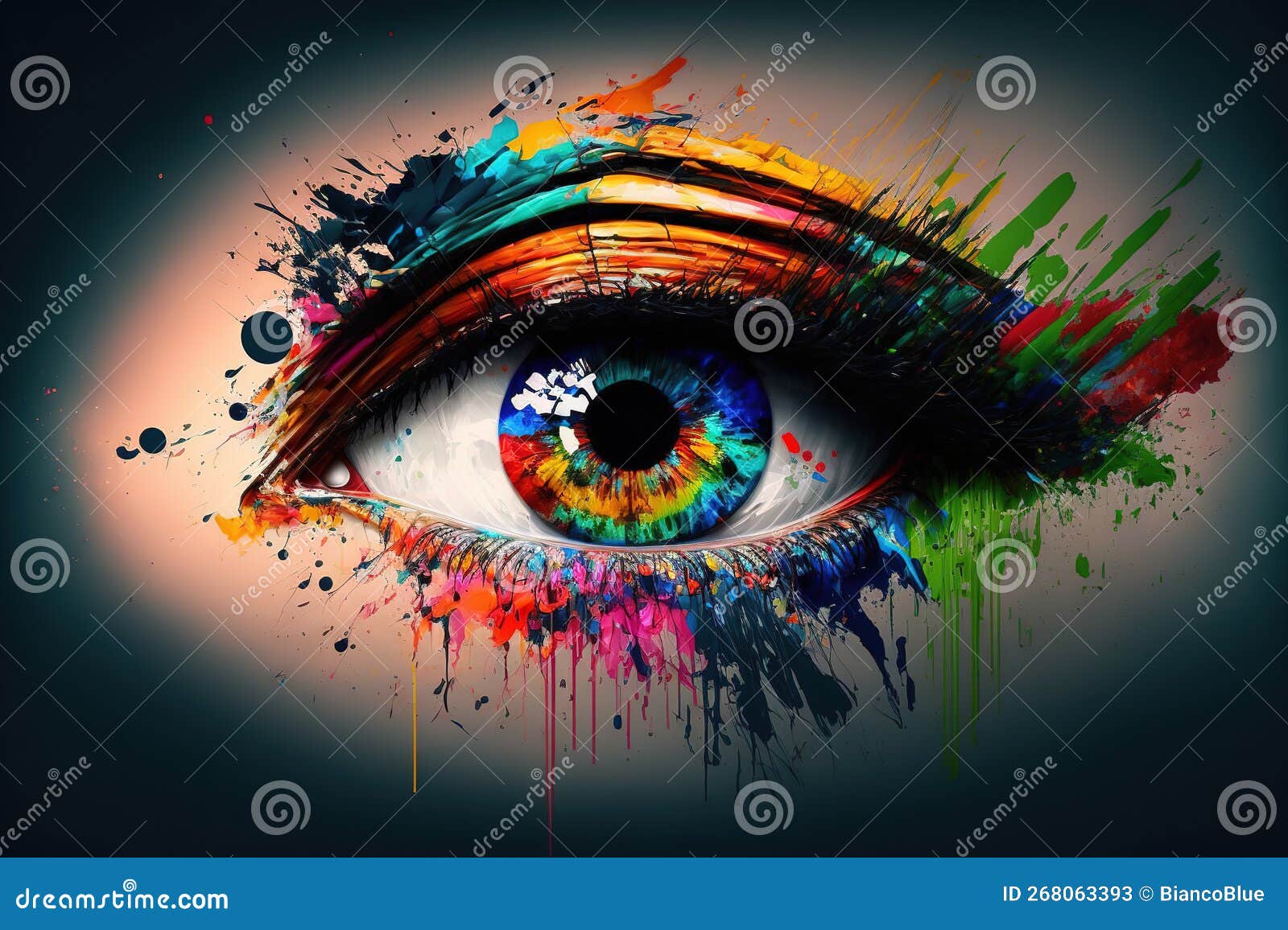 Abstract Eye Watercolor Splash Art, Beautiful Graphic Design Stock ...