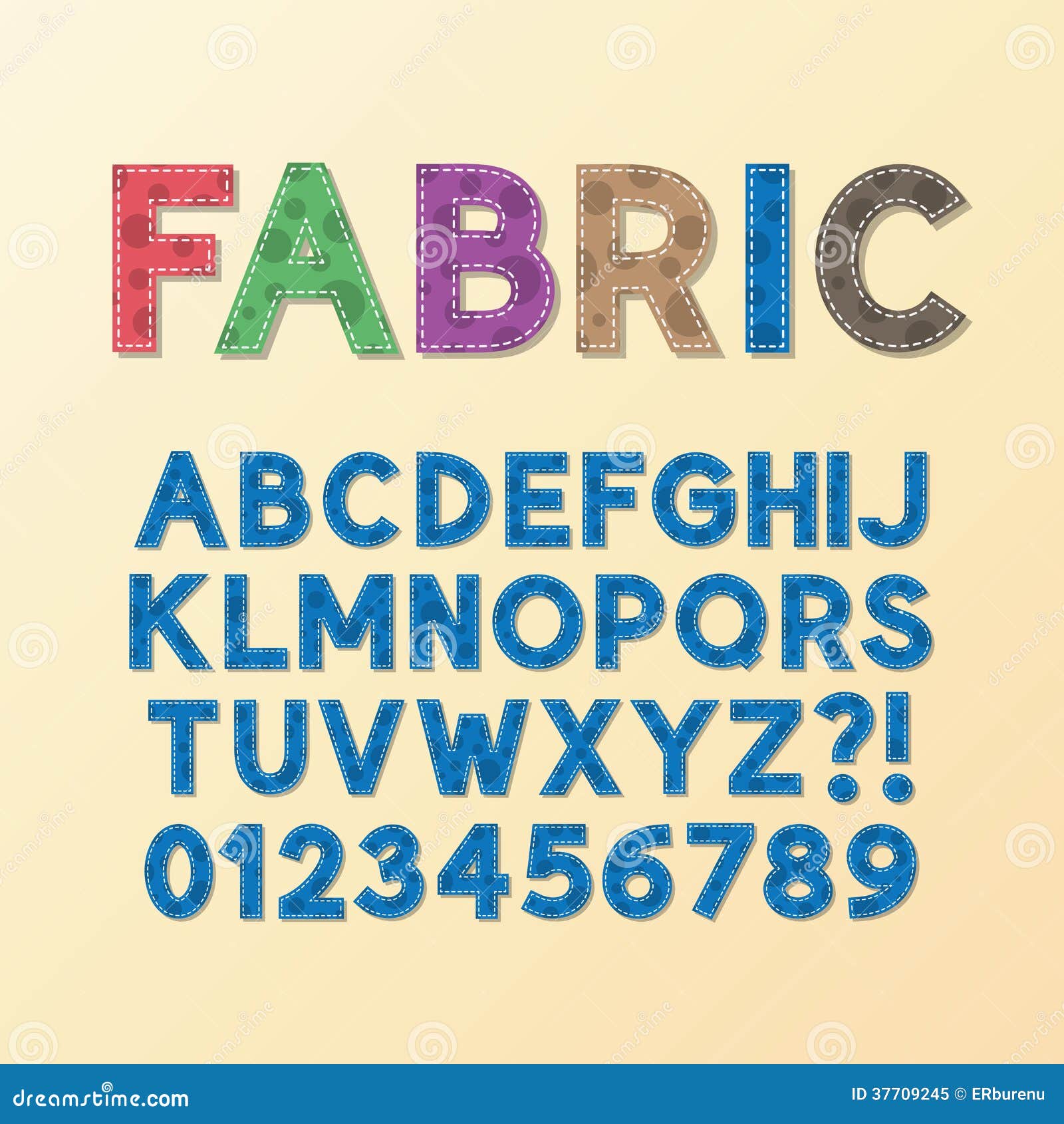 Abstract Fabric Font and Numbers Stock Vector - Illustration of creative,  eps10: 37709245