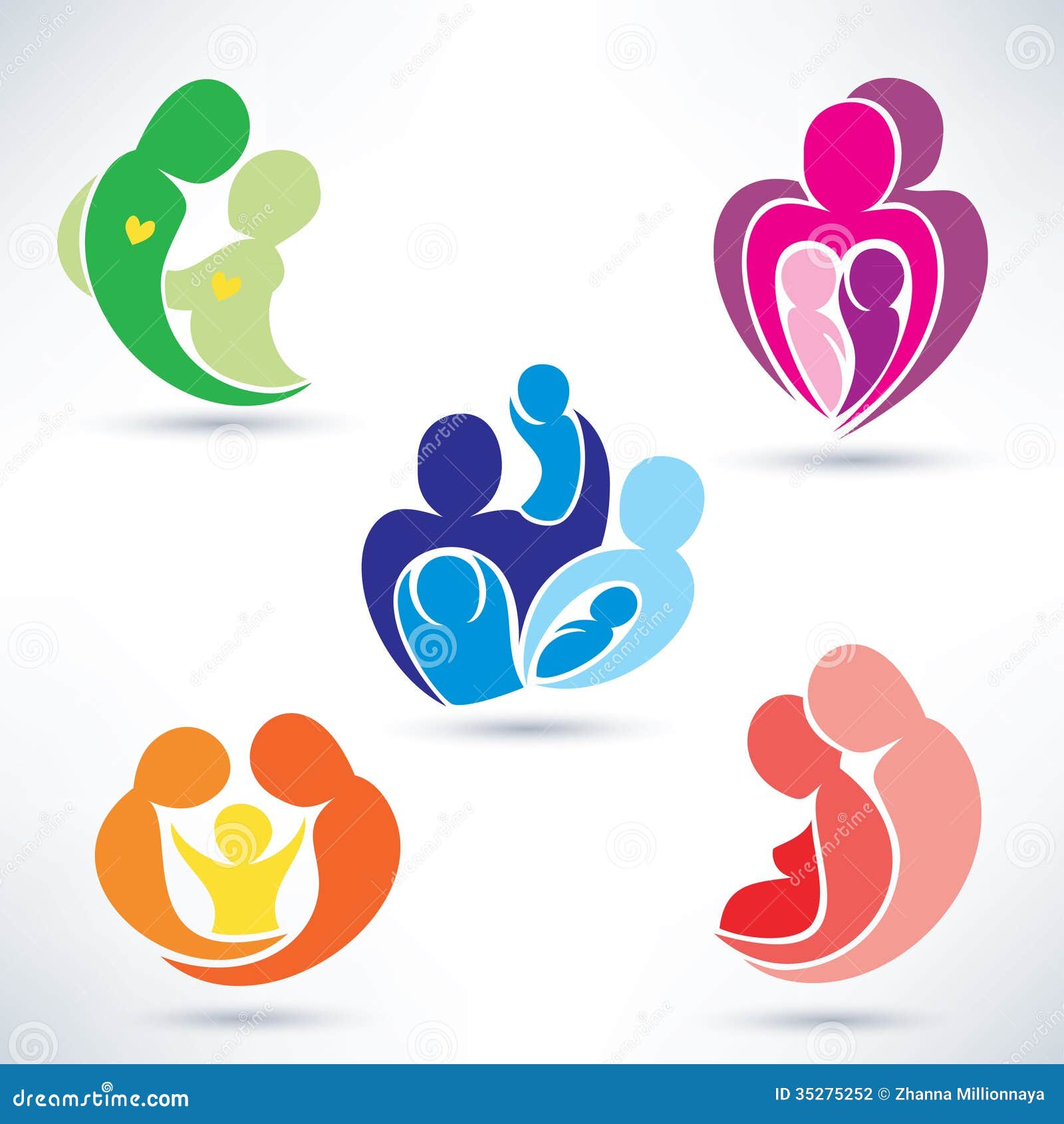 Abstract Family Cartoon Vector 47271285