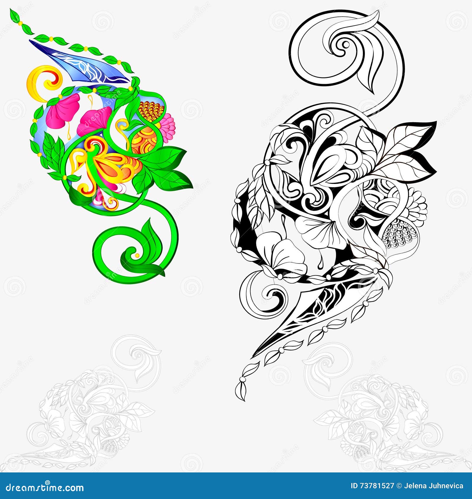 Abstract Fantastic Ornament Stock Illustration Illustration of