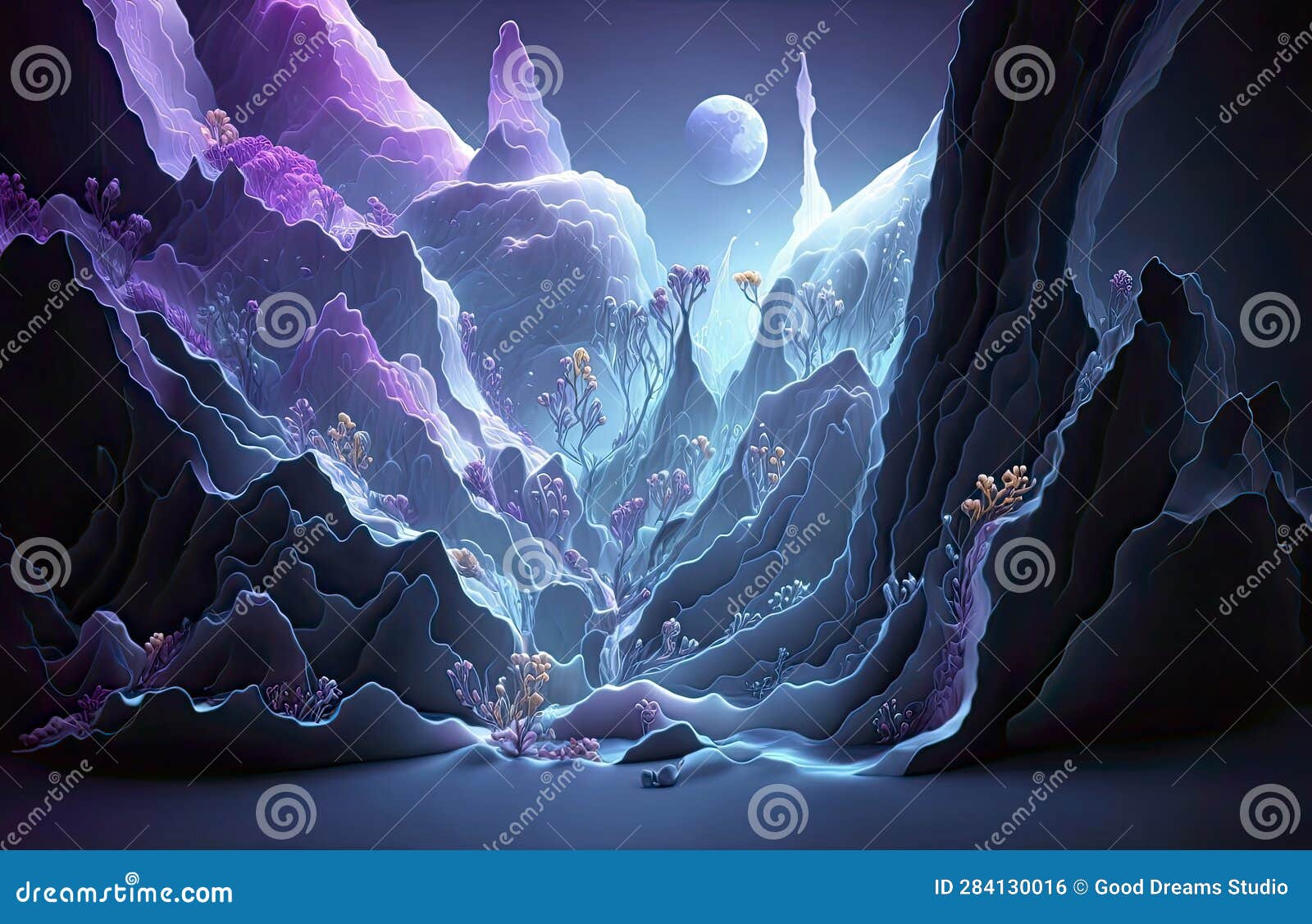 abstract fantasy mountain wallpaper, the digital art background