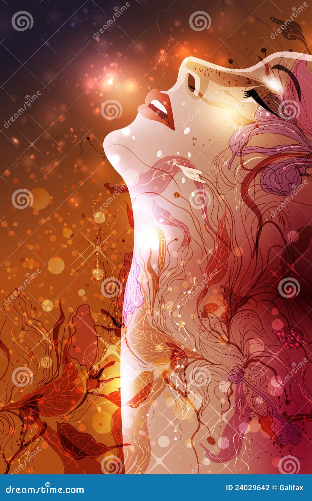 Abstract Female Face Vector Stock Vector Illustration of decorative