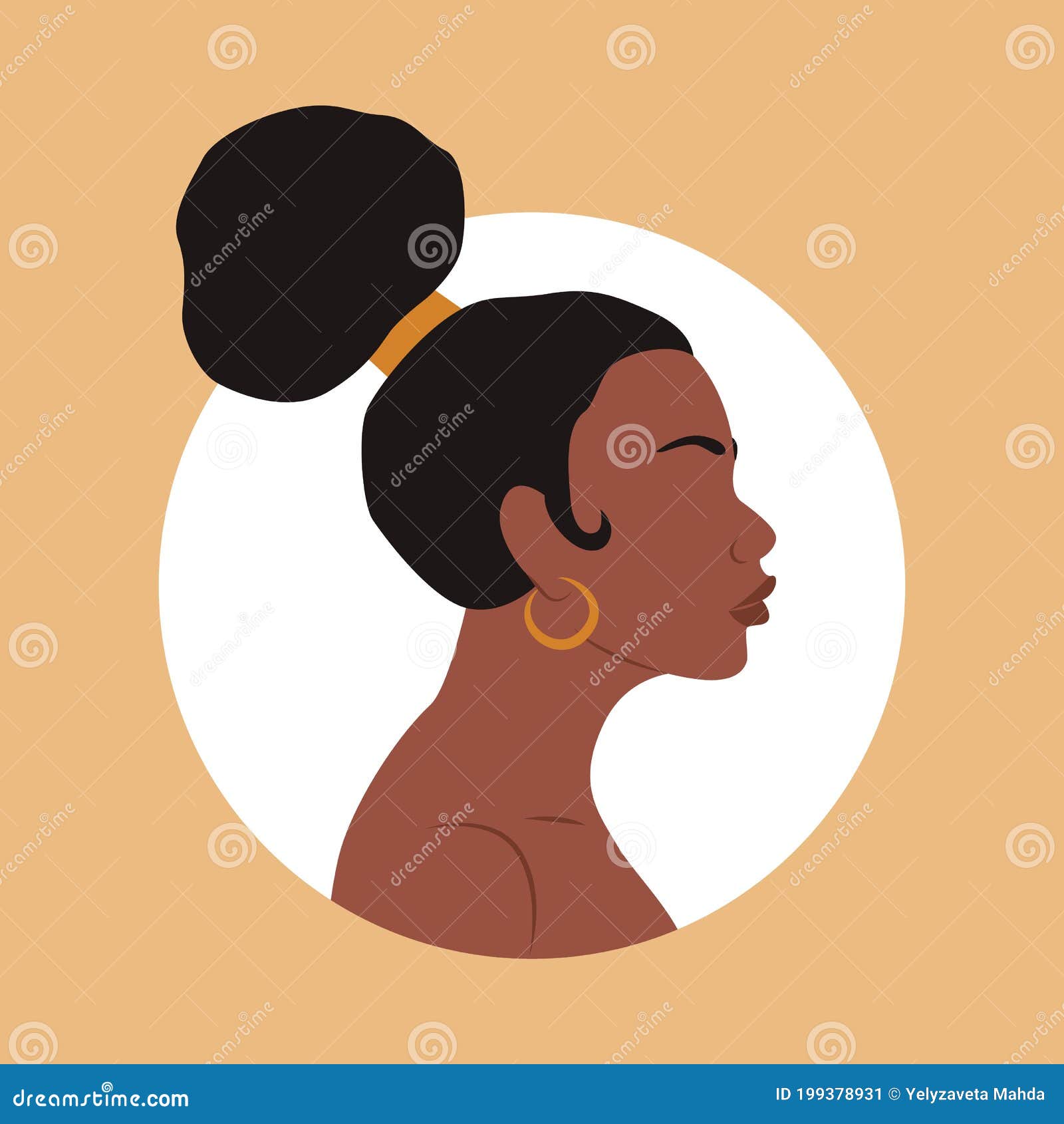Abstract Female Shape. Fashion African Girl Silhouette, Retro Woman ...