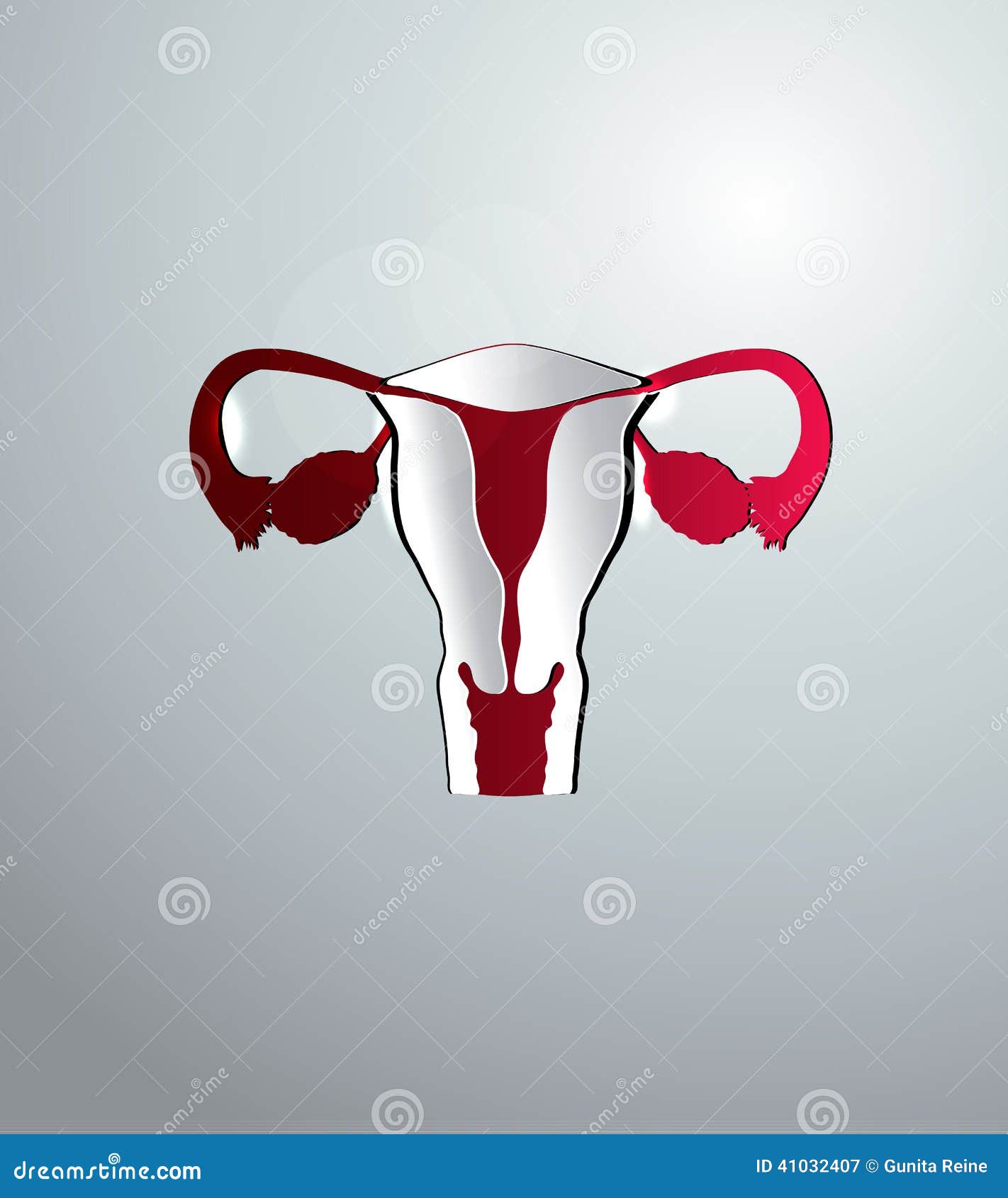 Abstract Female Uterus, Artistic Illustration Stock Vector