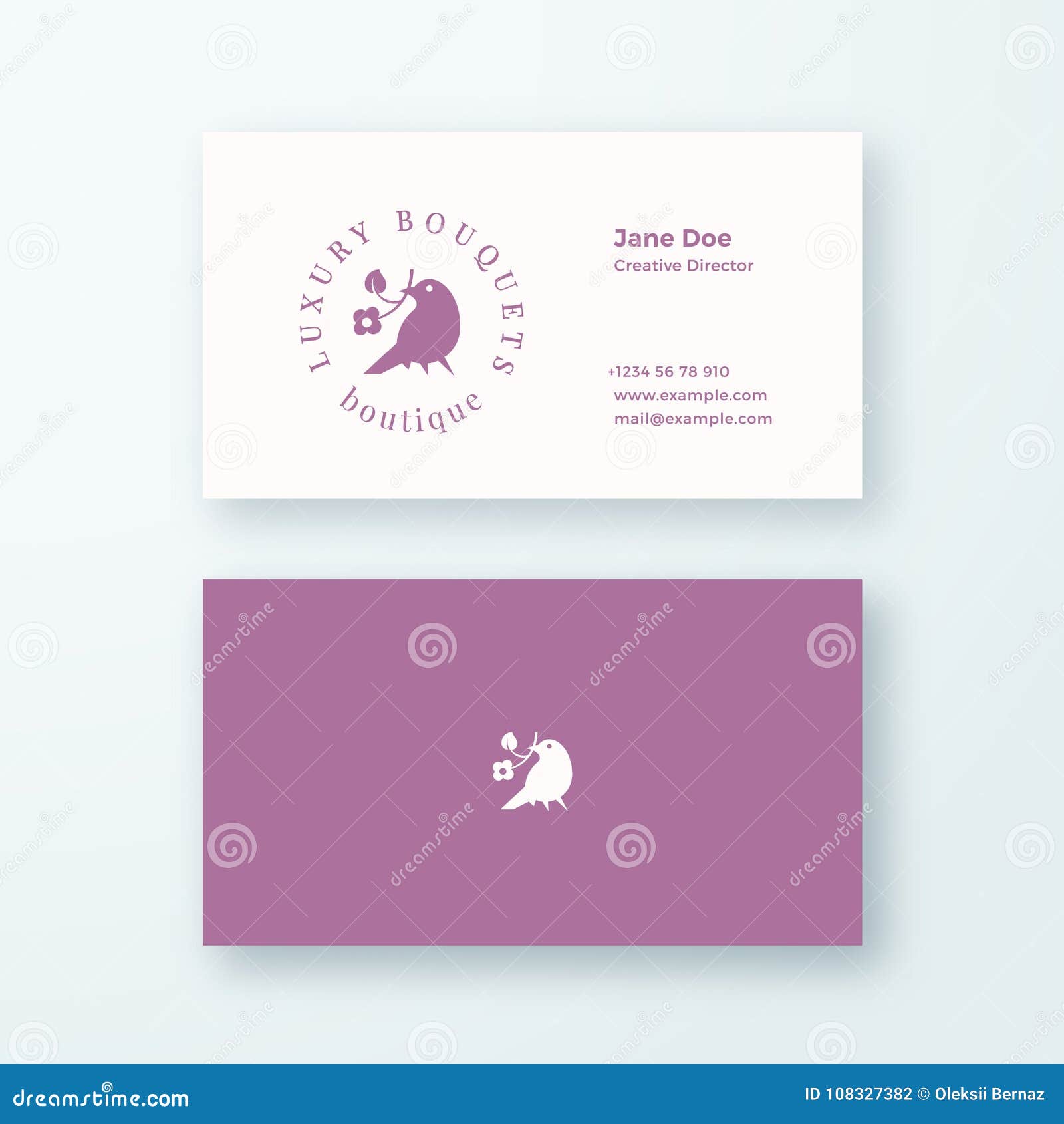 abstract feminine  sign,  or logo and business card template. premium stationary realistic mock up. modern