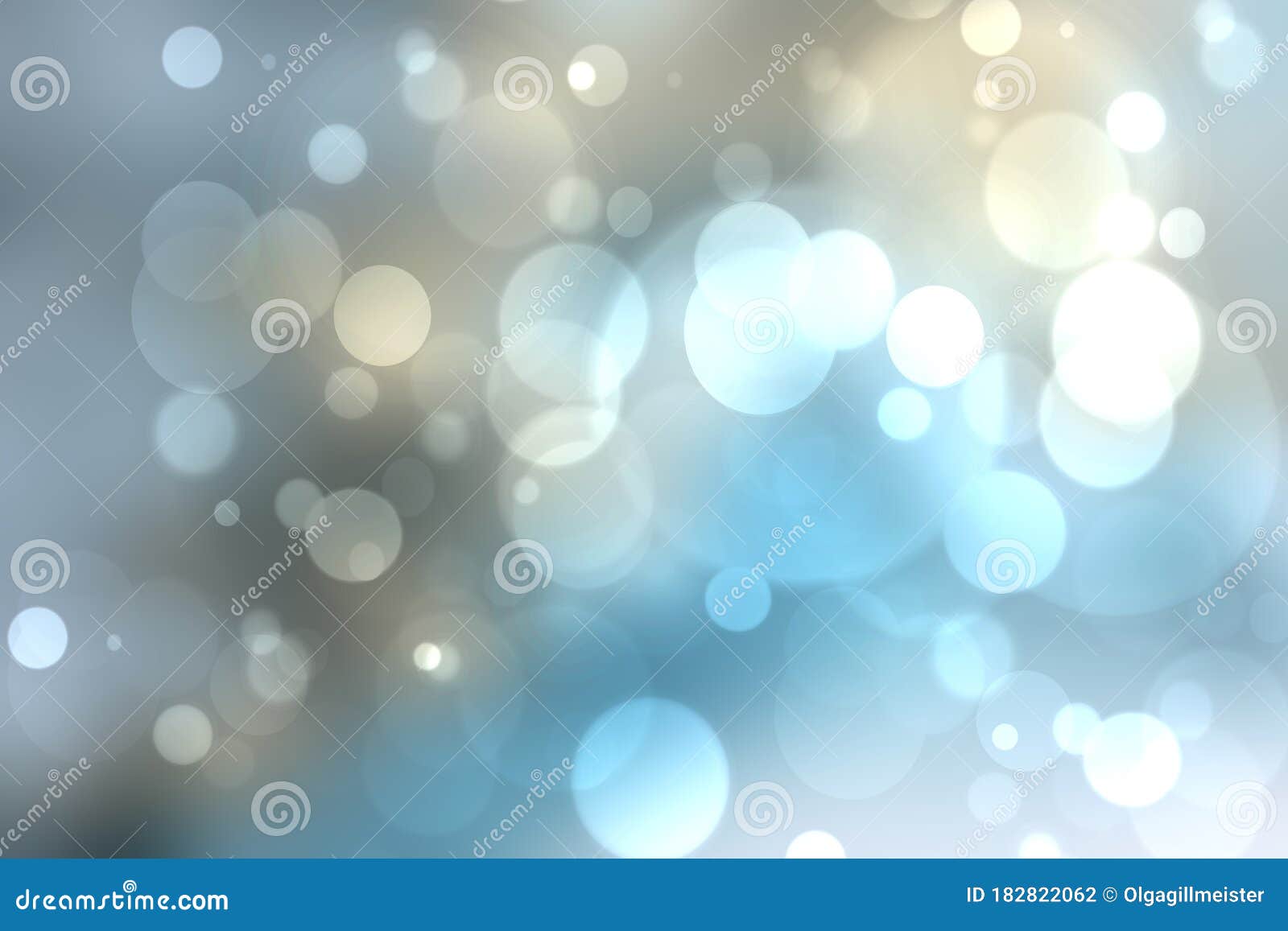 Abstract Festive Gradient Light Blue Gray Silver Bokeh Background Texture with White Bokeh