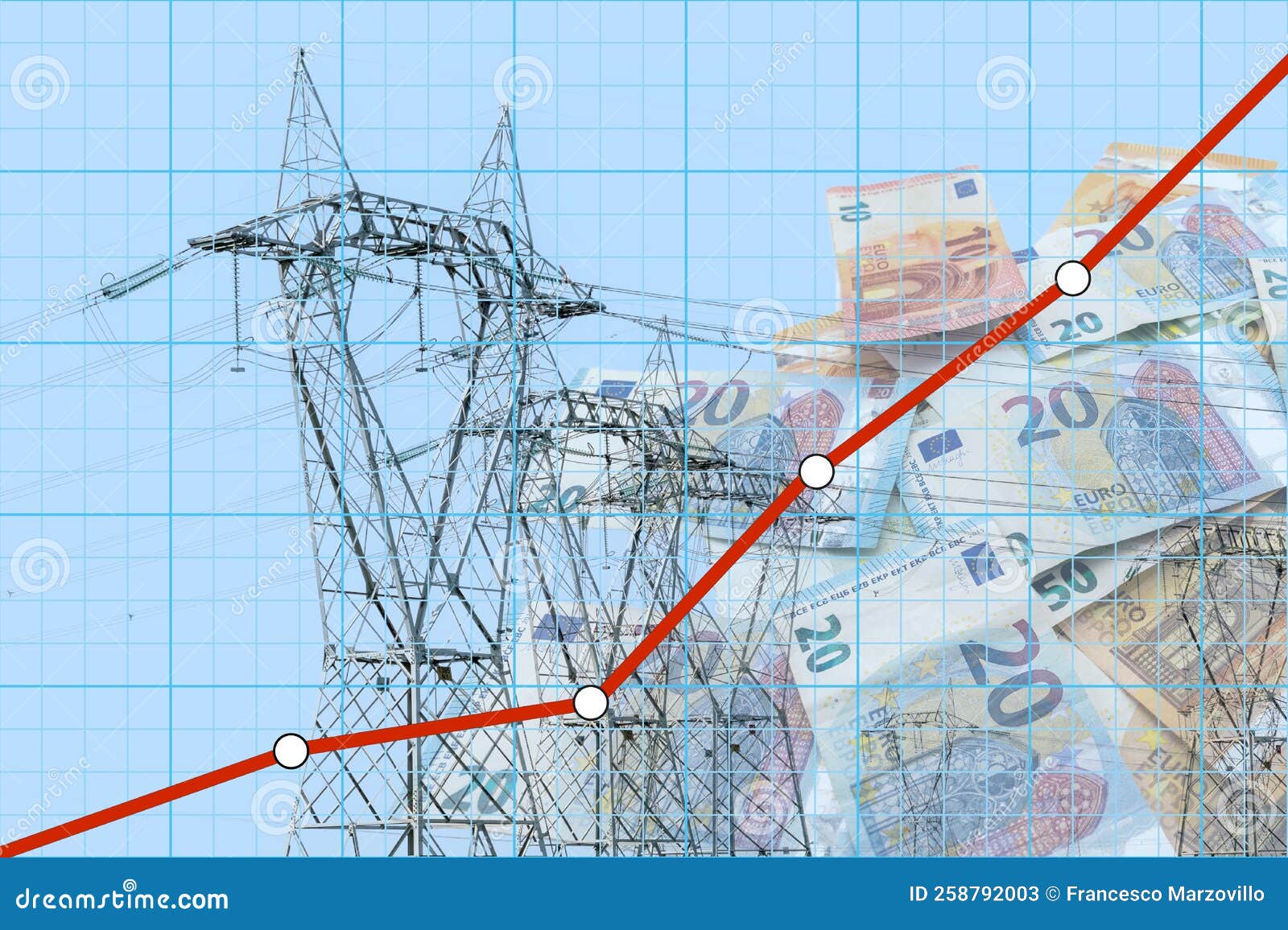 abstract financial chart concept exponential increase in energy costs