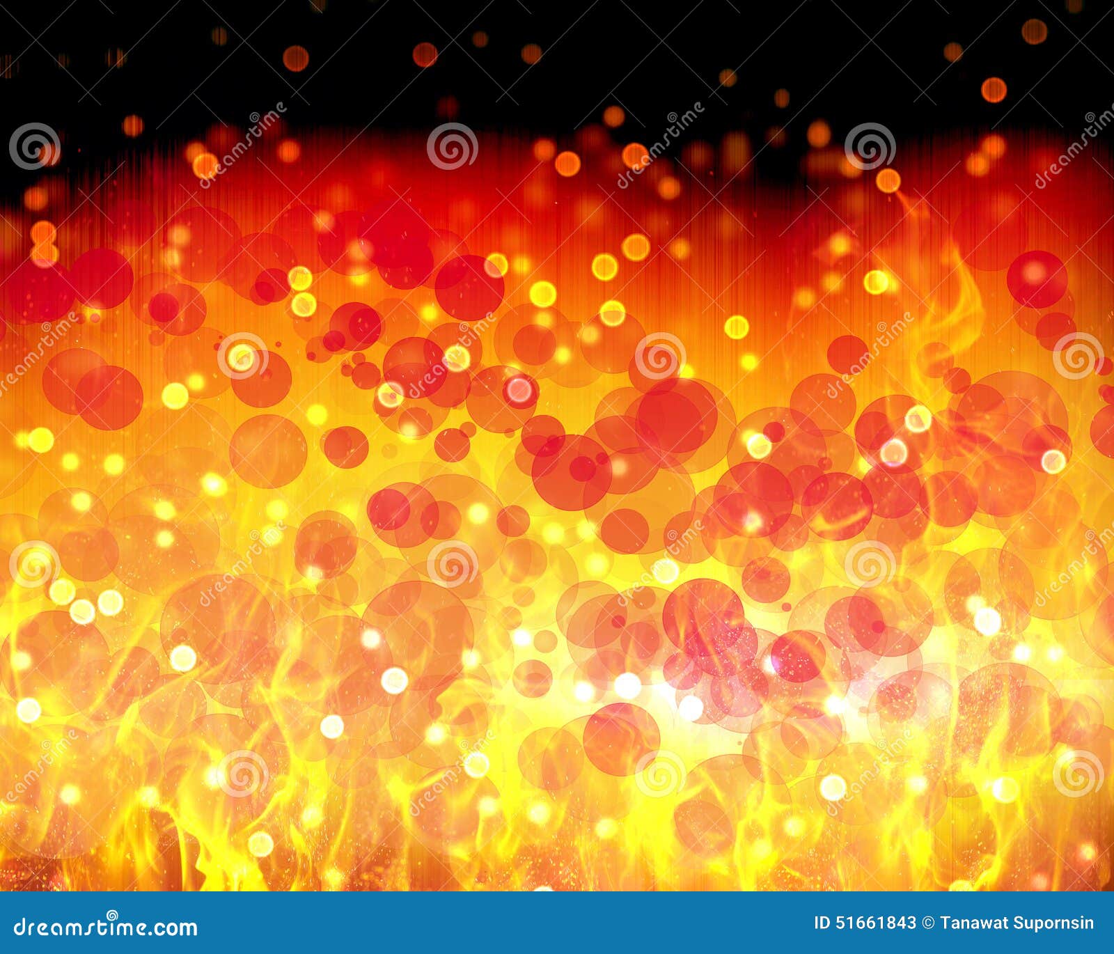 Abstract Fire Red Orange Yellow Bokeh Wallpaper Stock Illustration