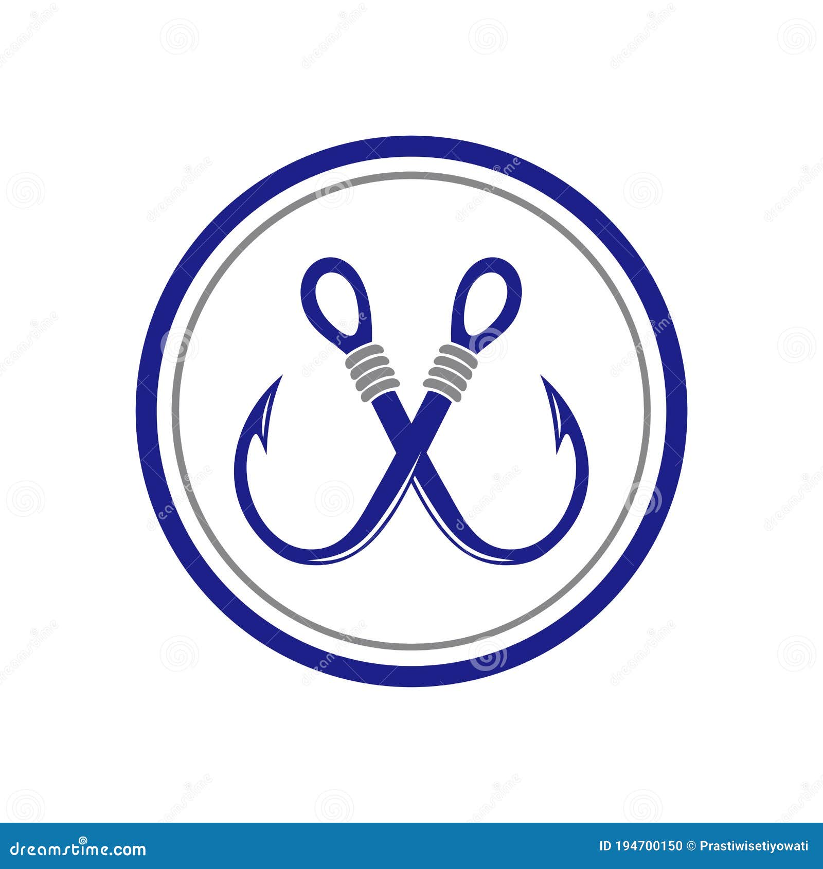 Abstract Fishing Hook Logo Icon Concept Stock Vector