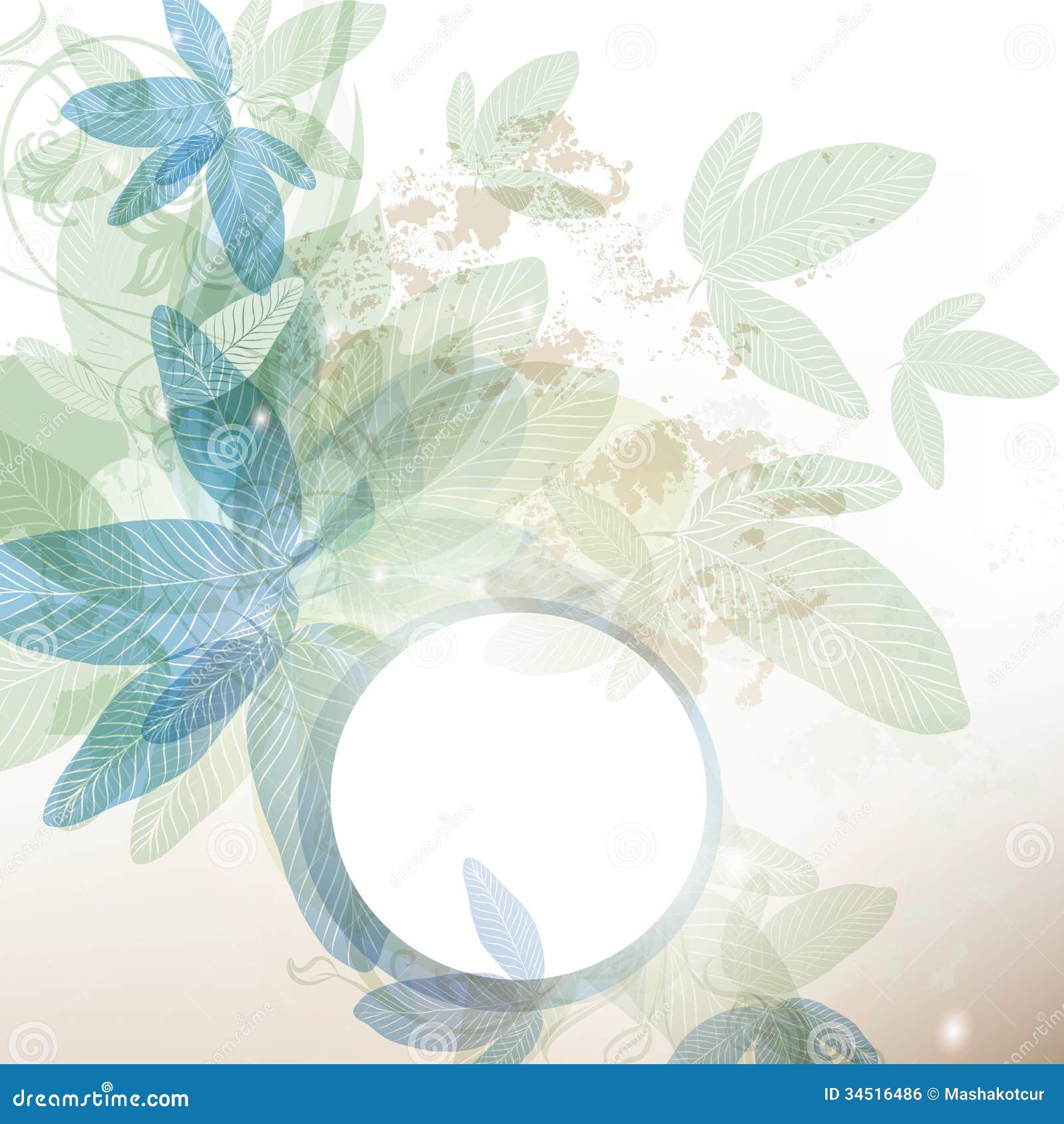Abstract Floral Background in Blue and Green Stock Vector