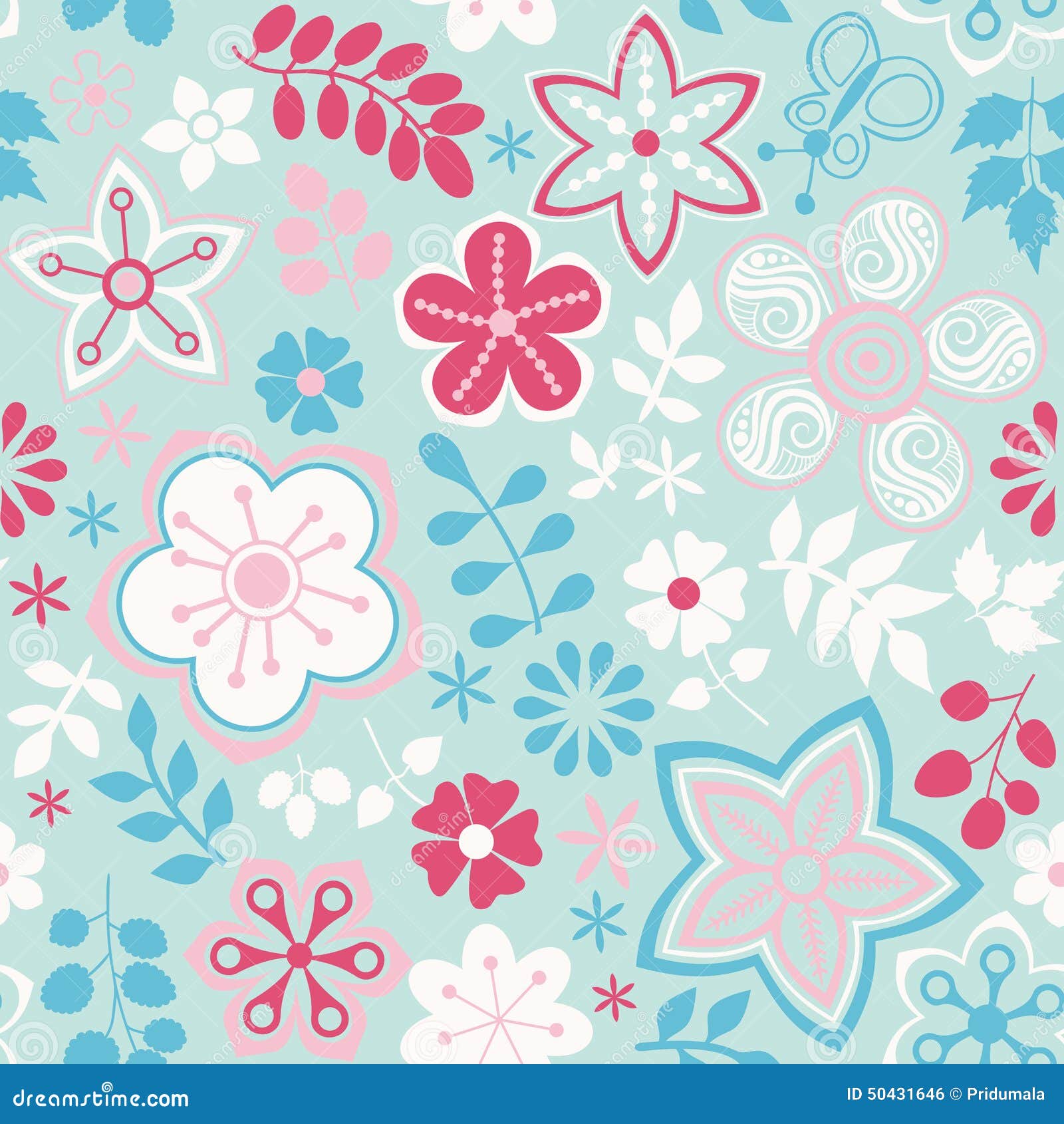 Abstract Floral Background, Summer Theme Seamless Pattern ...
