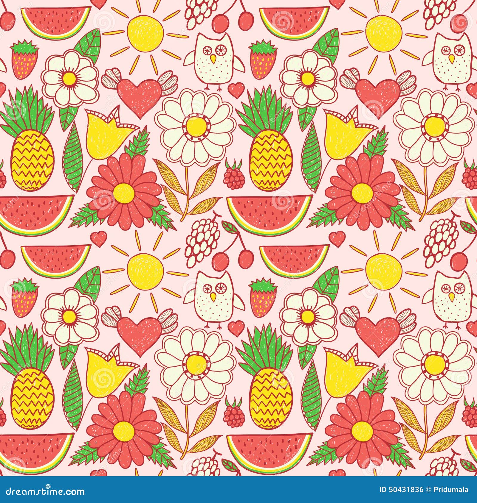 Abstract Floral Background, Summer Theme Seamless Pattern ...