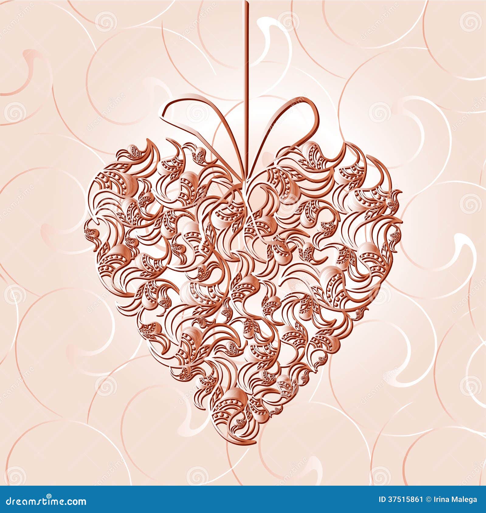 Abstract floral heart stock vector. Illustration of background 37515861