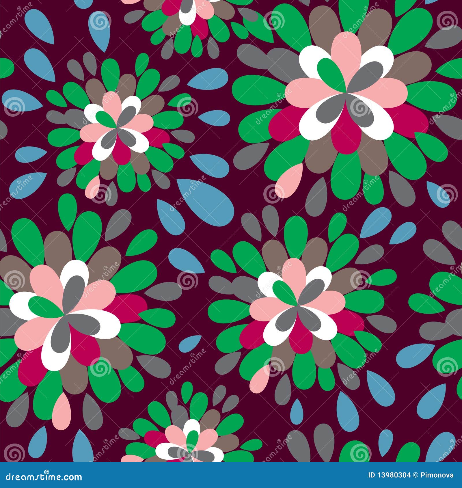 Abstract floral pattern, seamless background