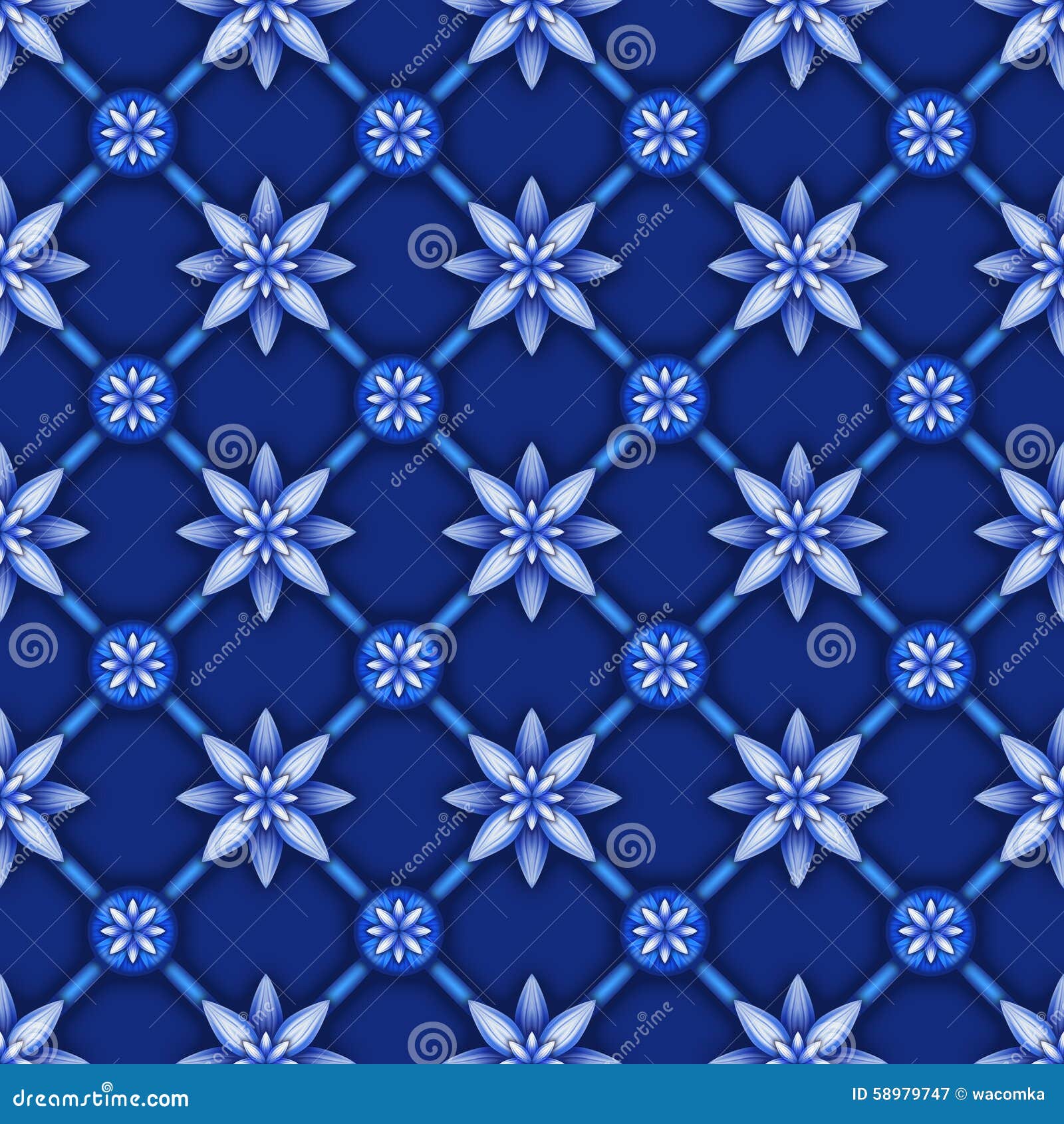 Abstract Floral Seamless Pattern, Blue White Gzhel Trellis, Lattice ...