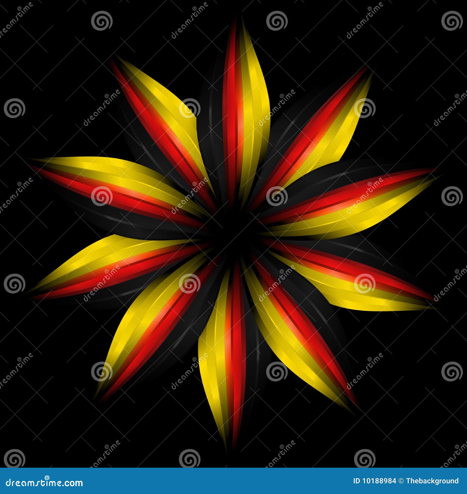 Abstract Flower in German Flag Colours Stock Illustration