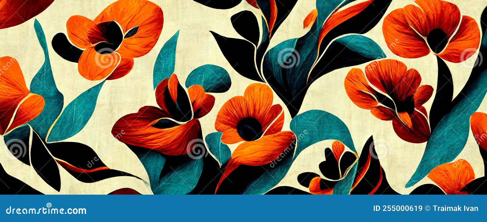 Abstract Flower Illustration, Creative Flower Background, Botanical Art